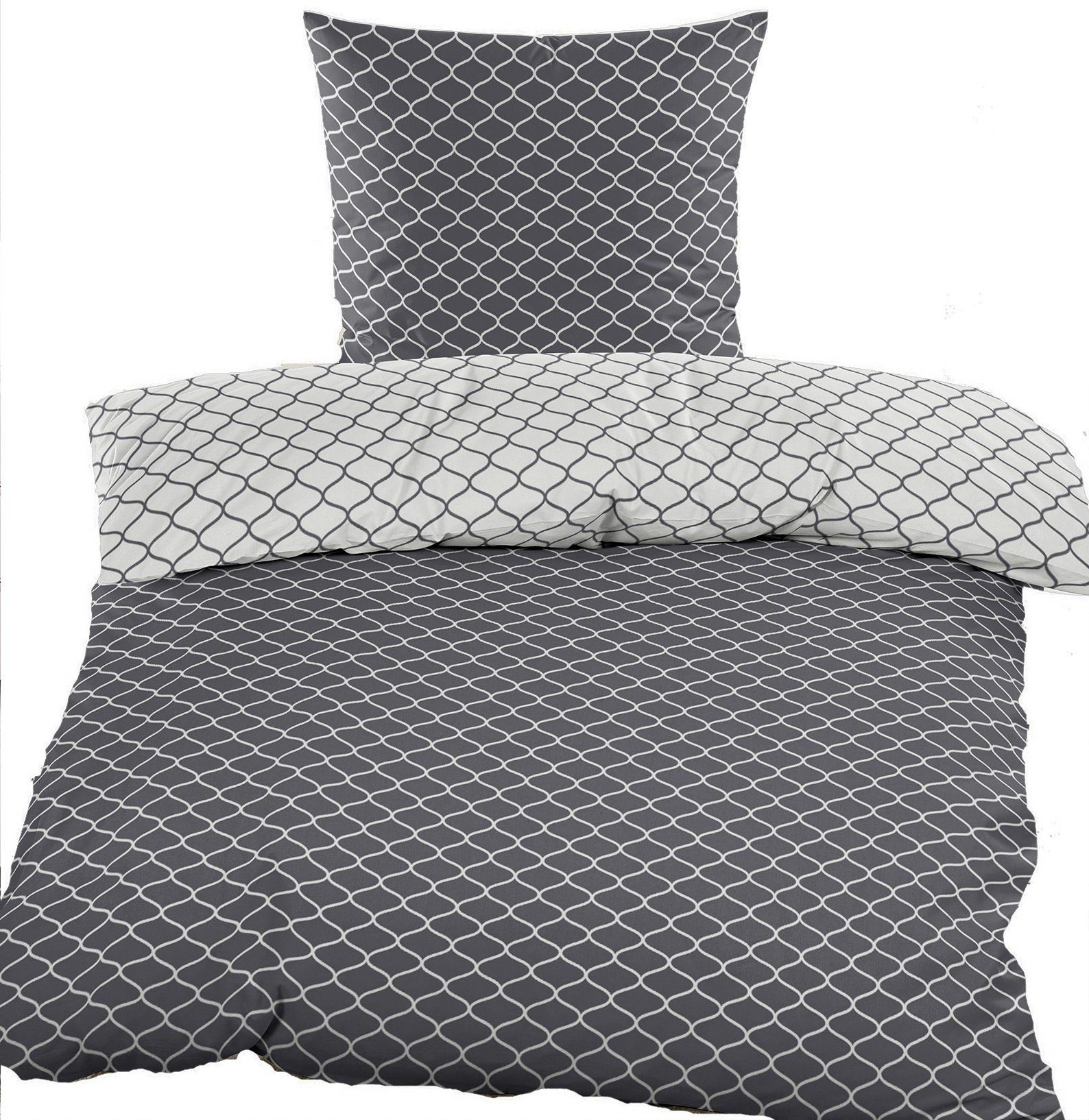 KH-Haushaltshandel Bettwäsche Seersucker Wende Bettwäsche 135x200 günstig online kaufen