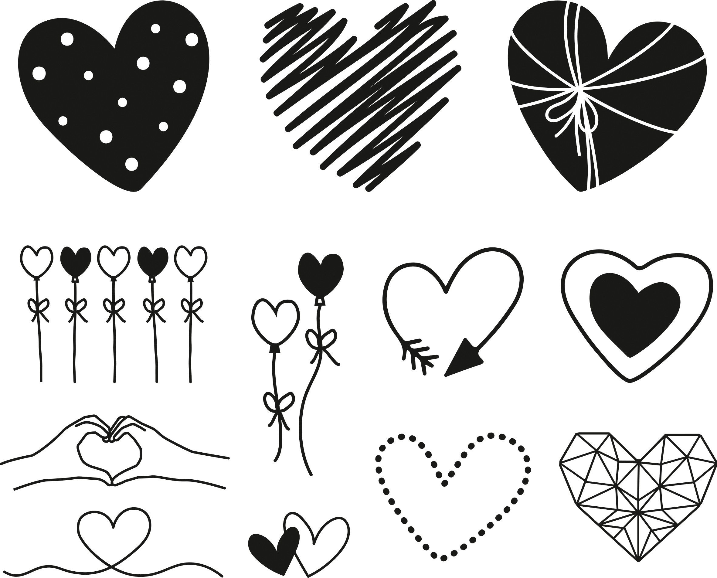 Heyda Stempel Stempelset Herzen