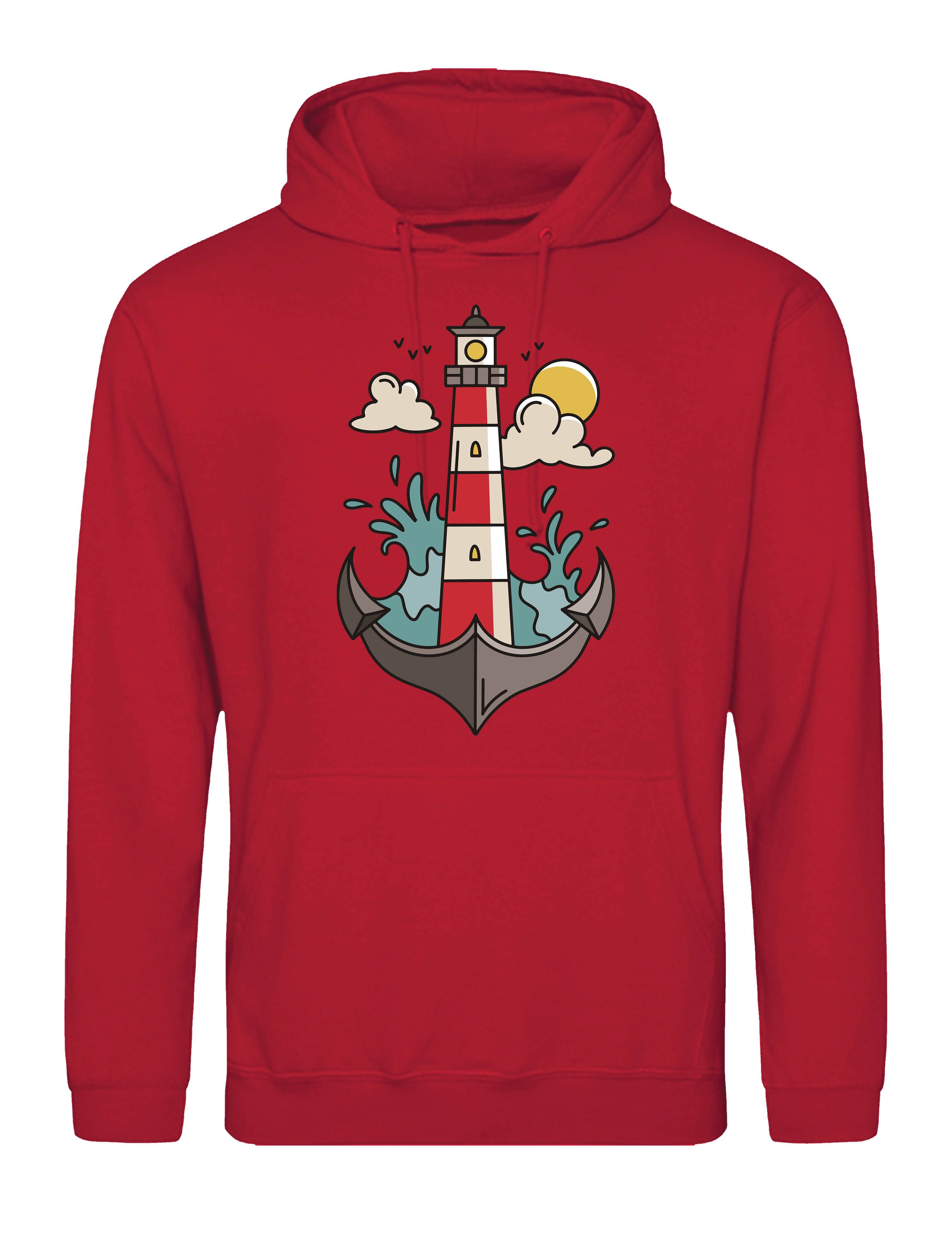 Kapuzenpullover Herren Hoodie Pullover "Anker Leuchtturm" lustig Statement Geschenk