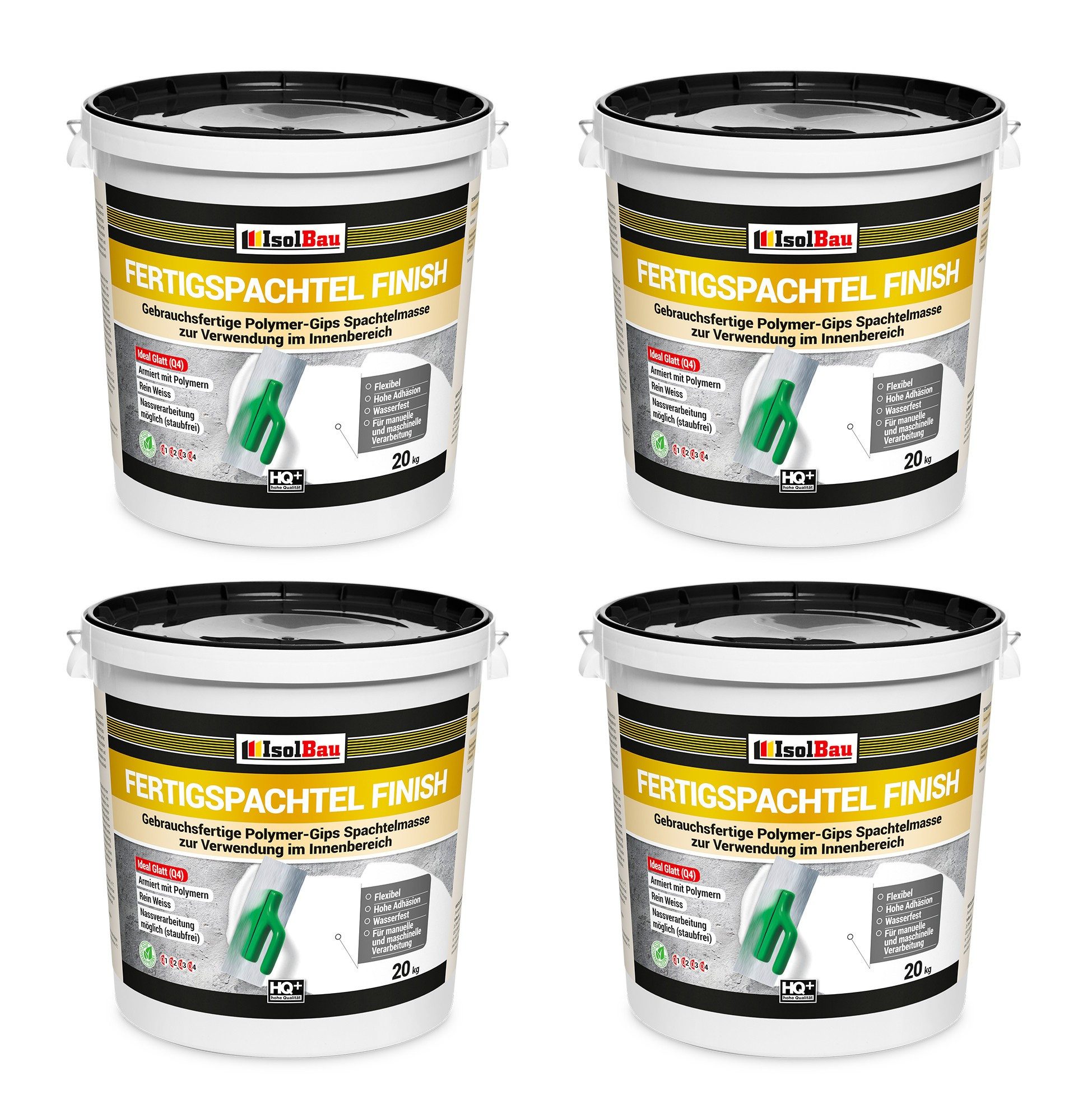 Thumbnail - None Fertigspachtel Spachtelmasse 80 kg Glättspachtel Glätt Flächen Polymer-Gips Q4, Ca.1,6 kg pro 1 m2 je 1 mm Schichtd...