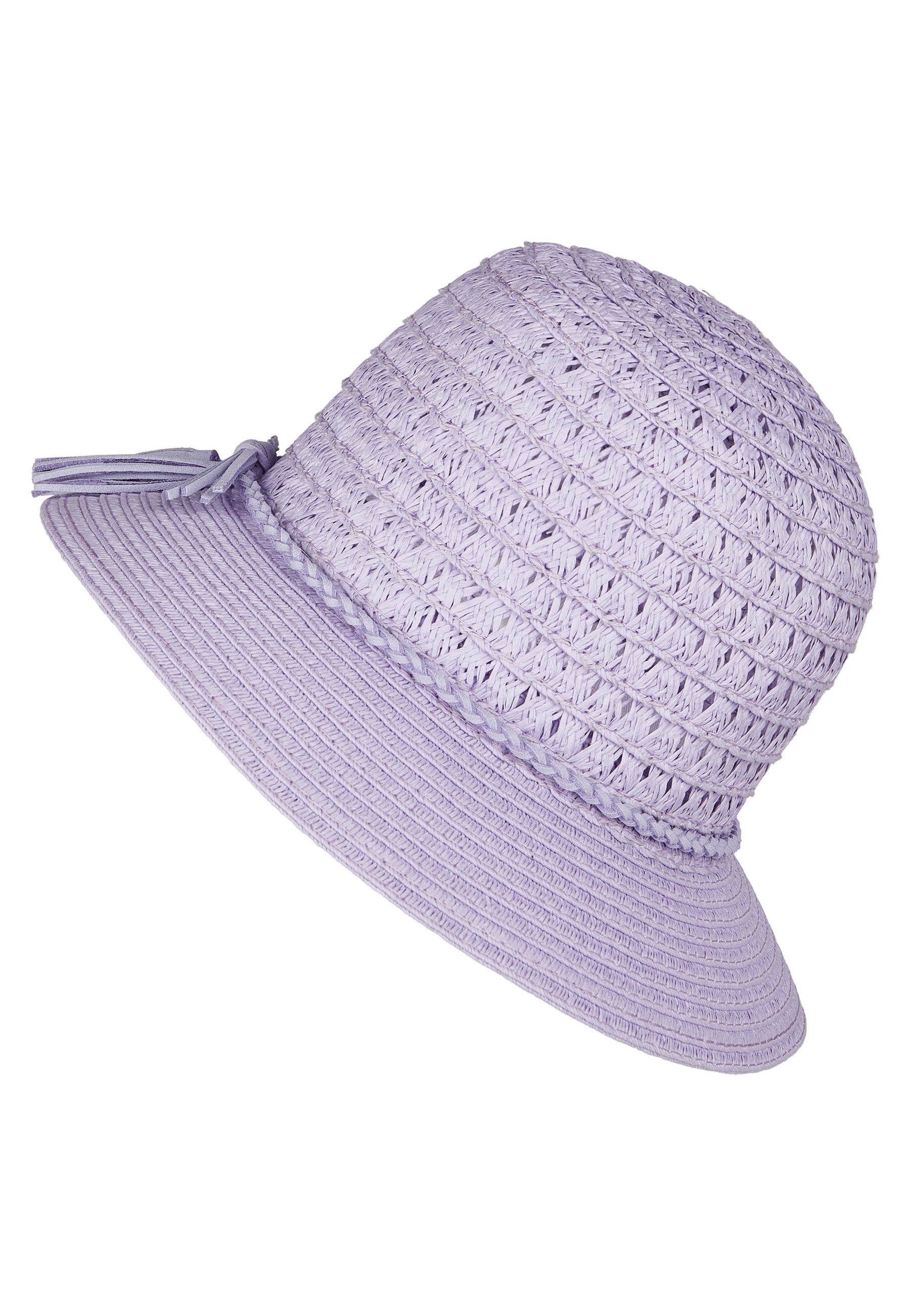 Sterntaler® Schirmmütze Strohhut flieder (1-St)