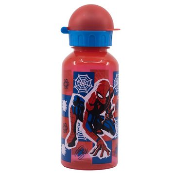 MARVEL Lunchbox Marvel Spiderman 2 tlg Kinder Set 3 Kammern Brotdose Trinkflasche, Kunststoff, (2-tlg), 400 ml