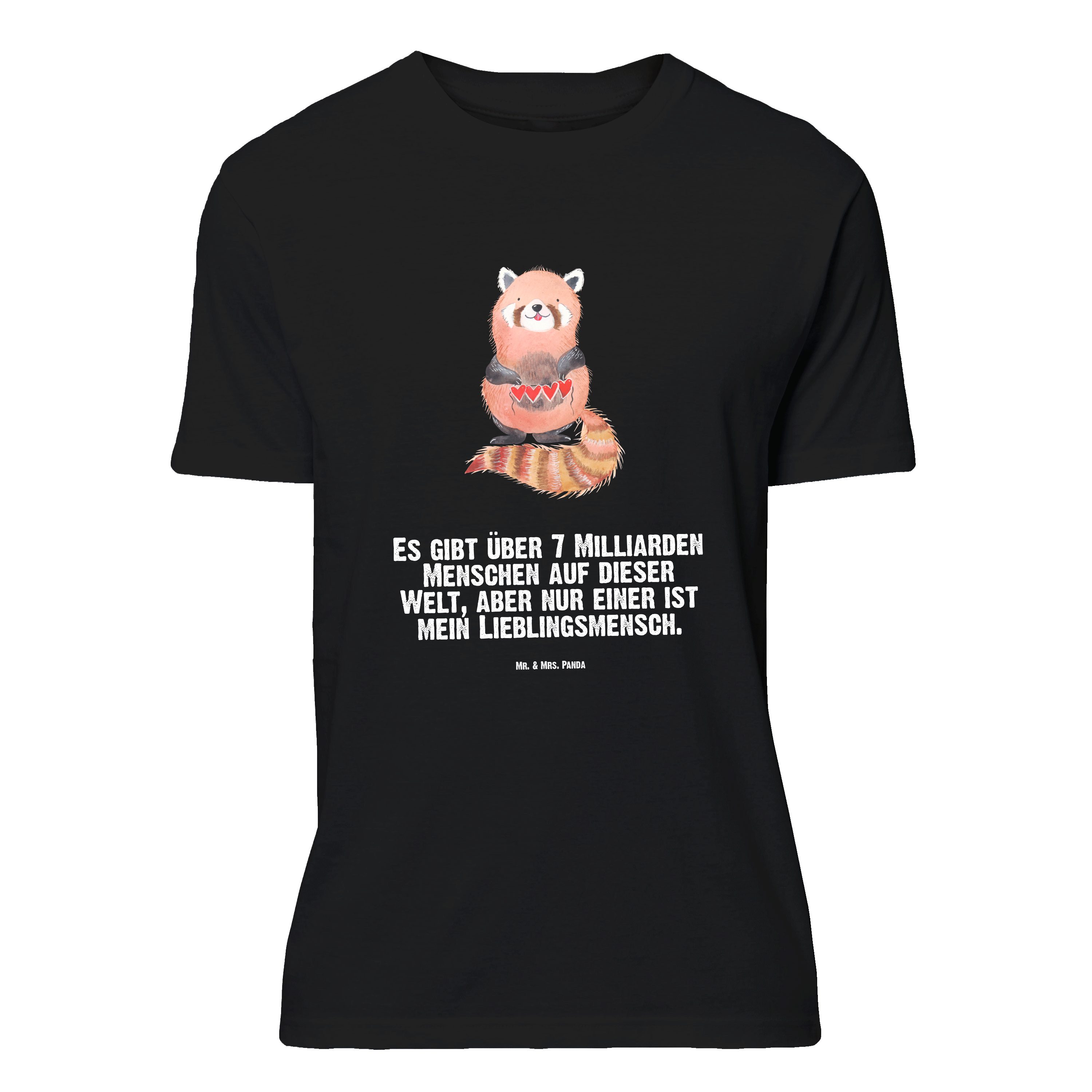 Mr. & Mrs. Panda T-Shirt Roter Panda, Tshirt, Schwarz, T-Shirt, Shirt, Lieblingsmensch, Oversi (Packung) XXL T-Shirt Lustiges T-Shirt Weites Shirt
