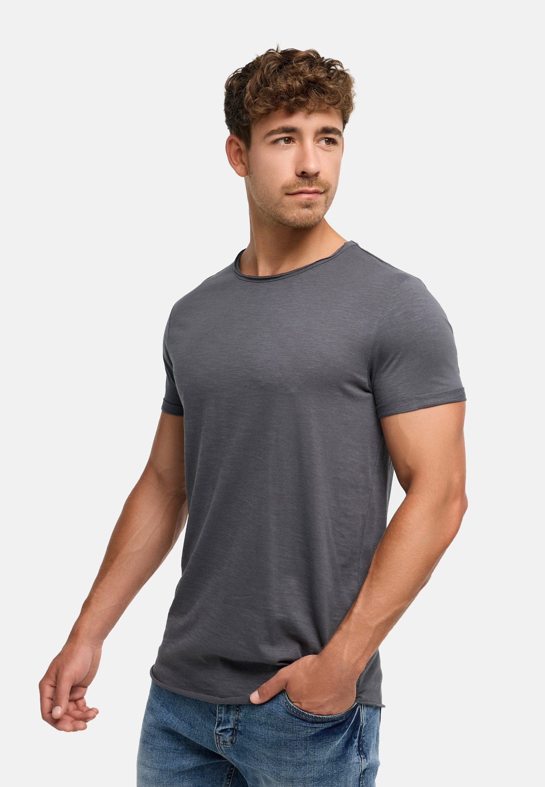 INDICODE T-Shirt Herren Willbur Tee Shirt Tee Herrenshirt mit Rundhalsausschnitt, 100% Baumwolle – Bild 5 von 5