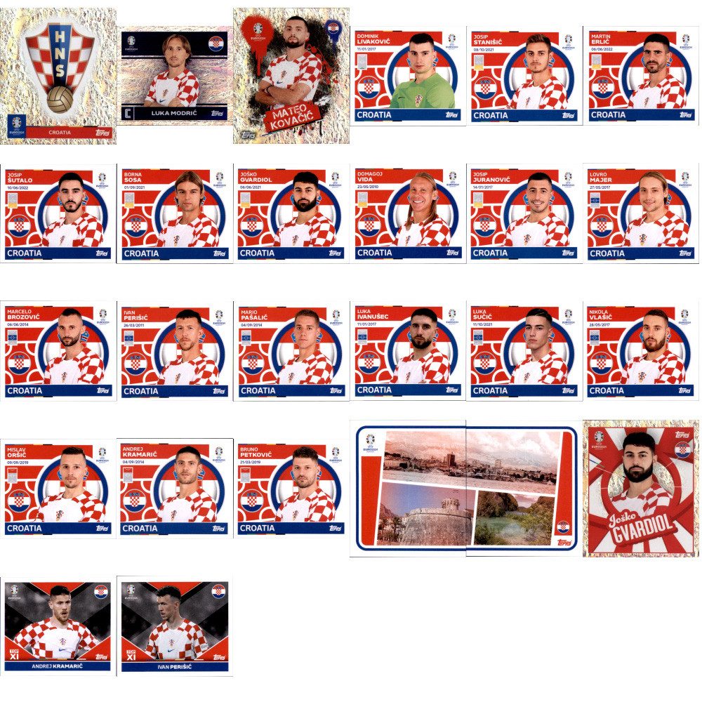 Topps Sammelkarte UEFA EURO 2024 Germany - Sammelsticker - Mannschaftspaket - Kroatien