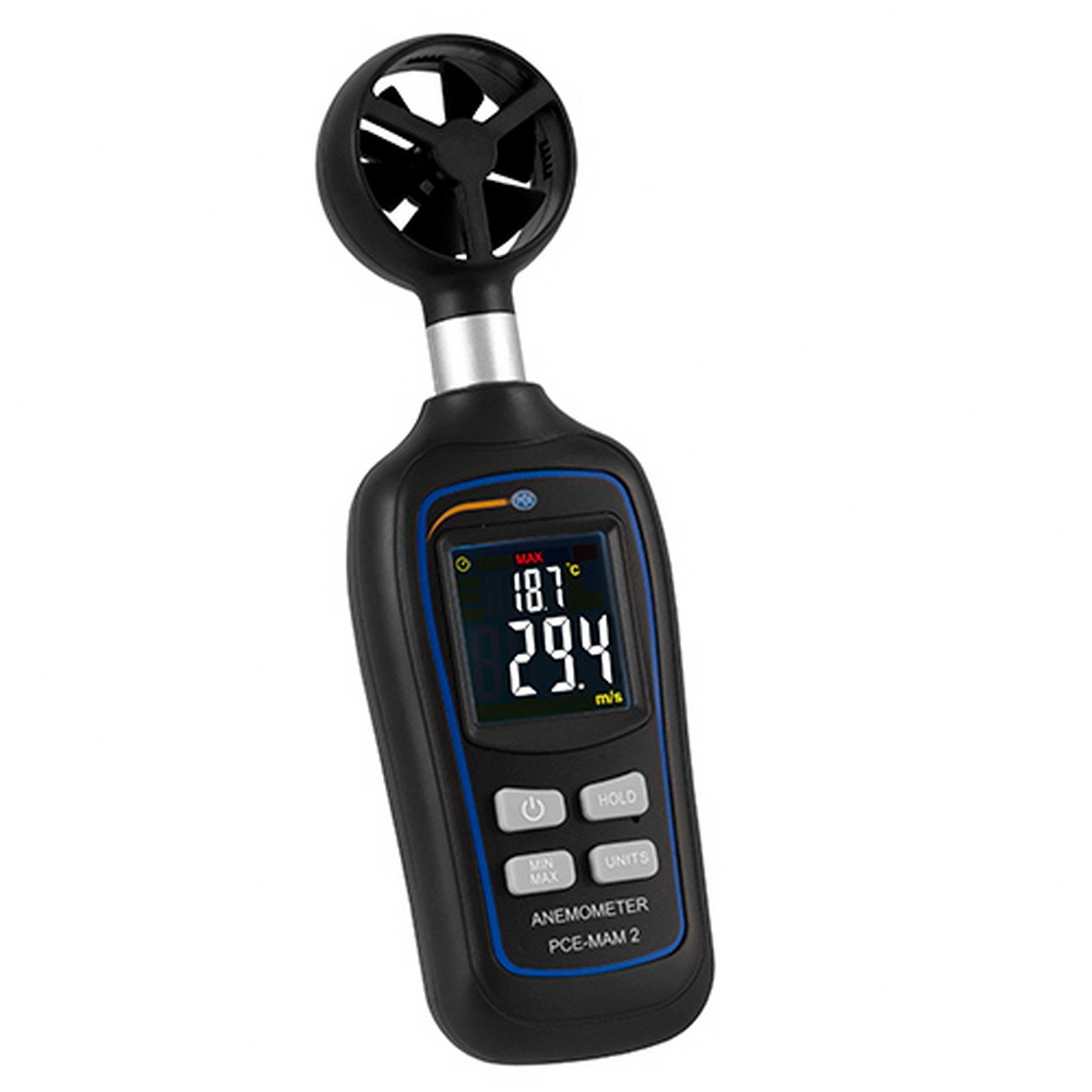 PCE Instruments Mini-Anemometer PCE-MAM 2, Taschenformat mit verschiedenen Einheiten Wetterstation