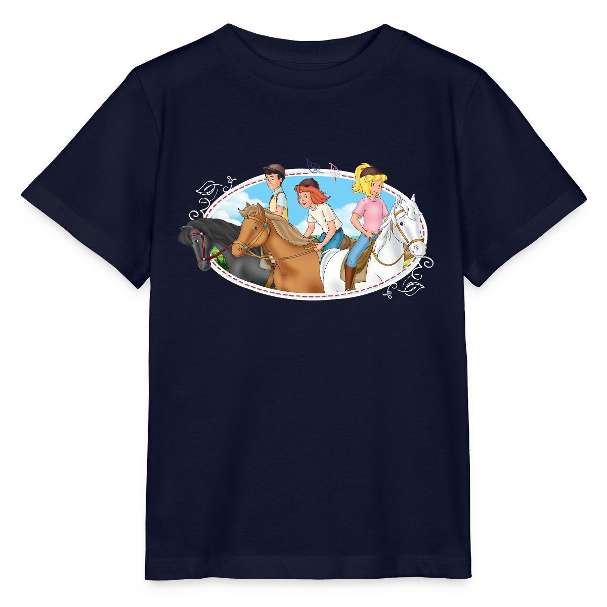 T-Shirt Bibi Und Tina Ausritt Mit Freunden Kinder Basic T-Shirt