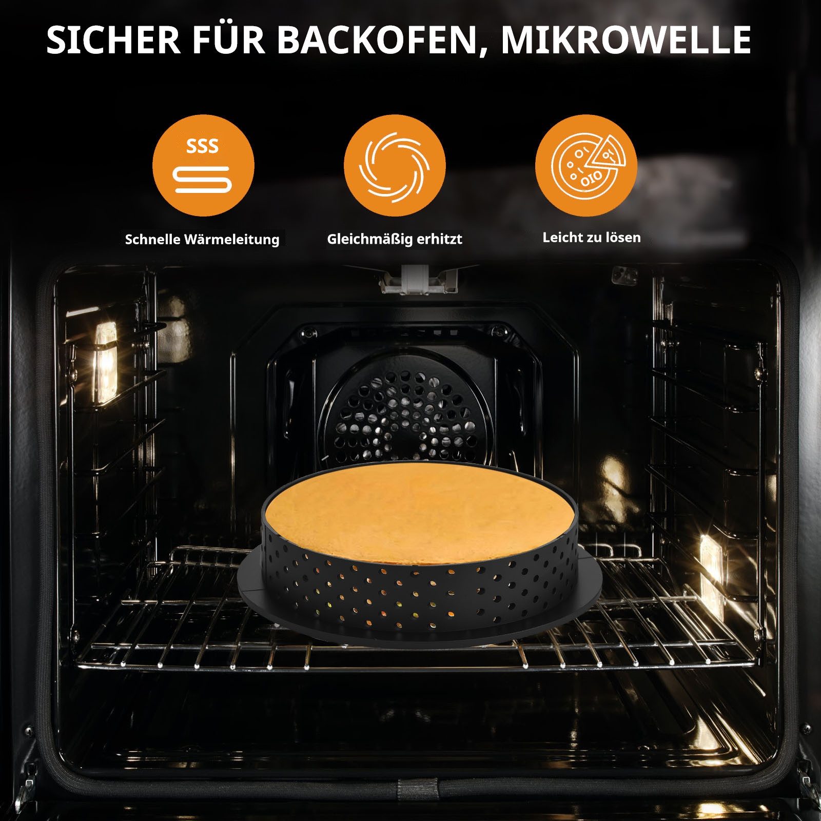 BlingBin Tarteform Dessertringe Formenset 18stk Tartelette Förmchen Kuchenform Perforiert, (18er Set 18-tlg), Mit Kreis/Rechteck/Oval Mini Ausstecher Kuchenringe, Backformen Set