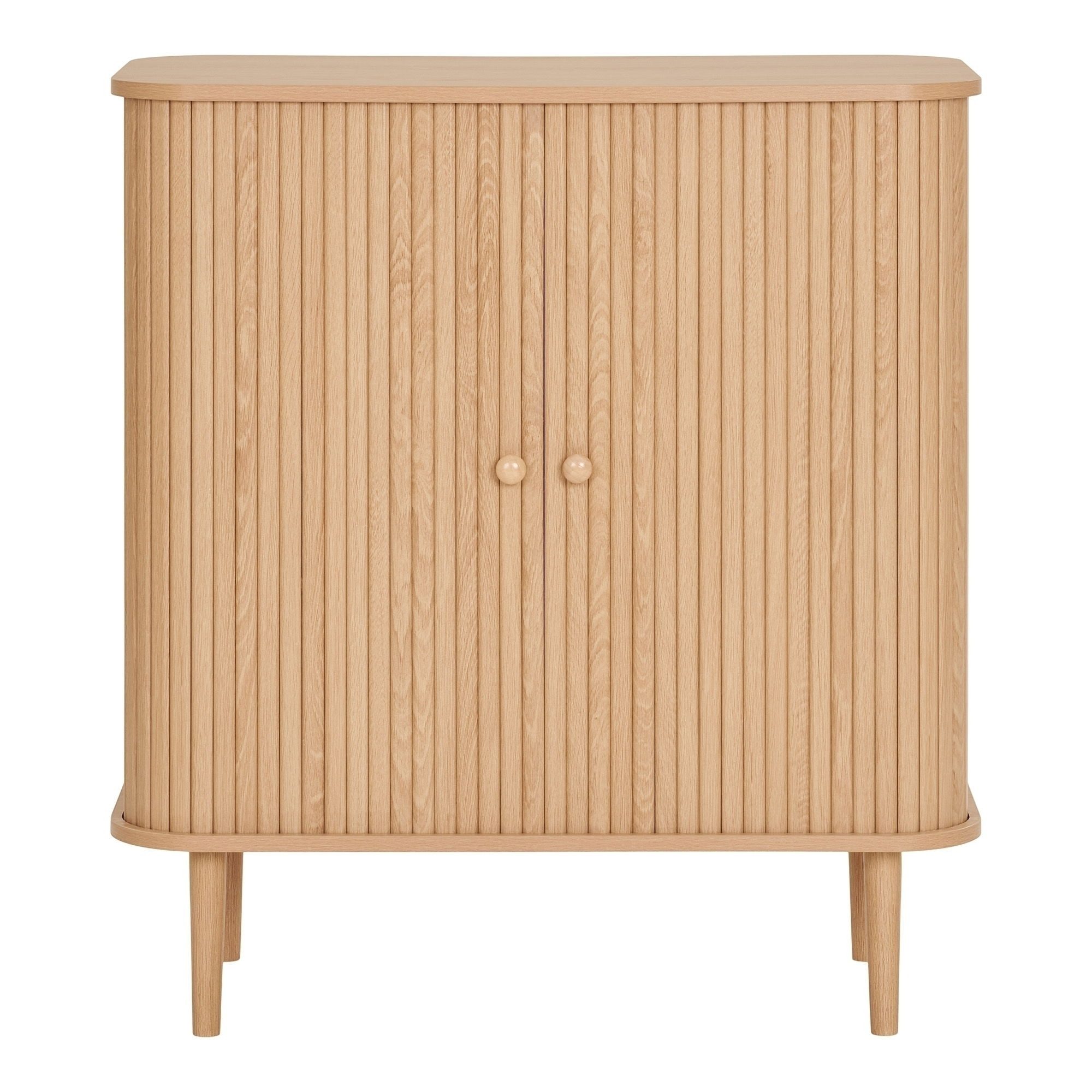 House Nordic Kommode 2 Lammelen-Schiebetüren, 1 Boden, in eichefarbig - 40x87x80 (BxHxT)