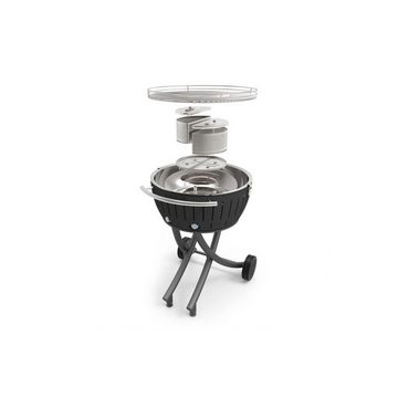 LotusGrill Holzkohlegrill LotusGrill XXL (G600) Gartengrill 21,8kg, Anthrazitgrau USB Anschluss