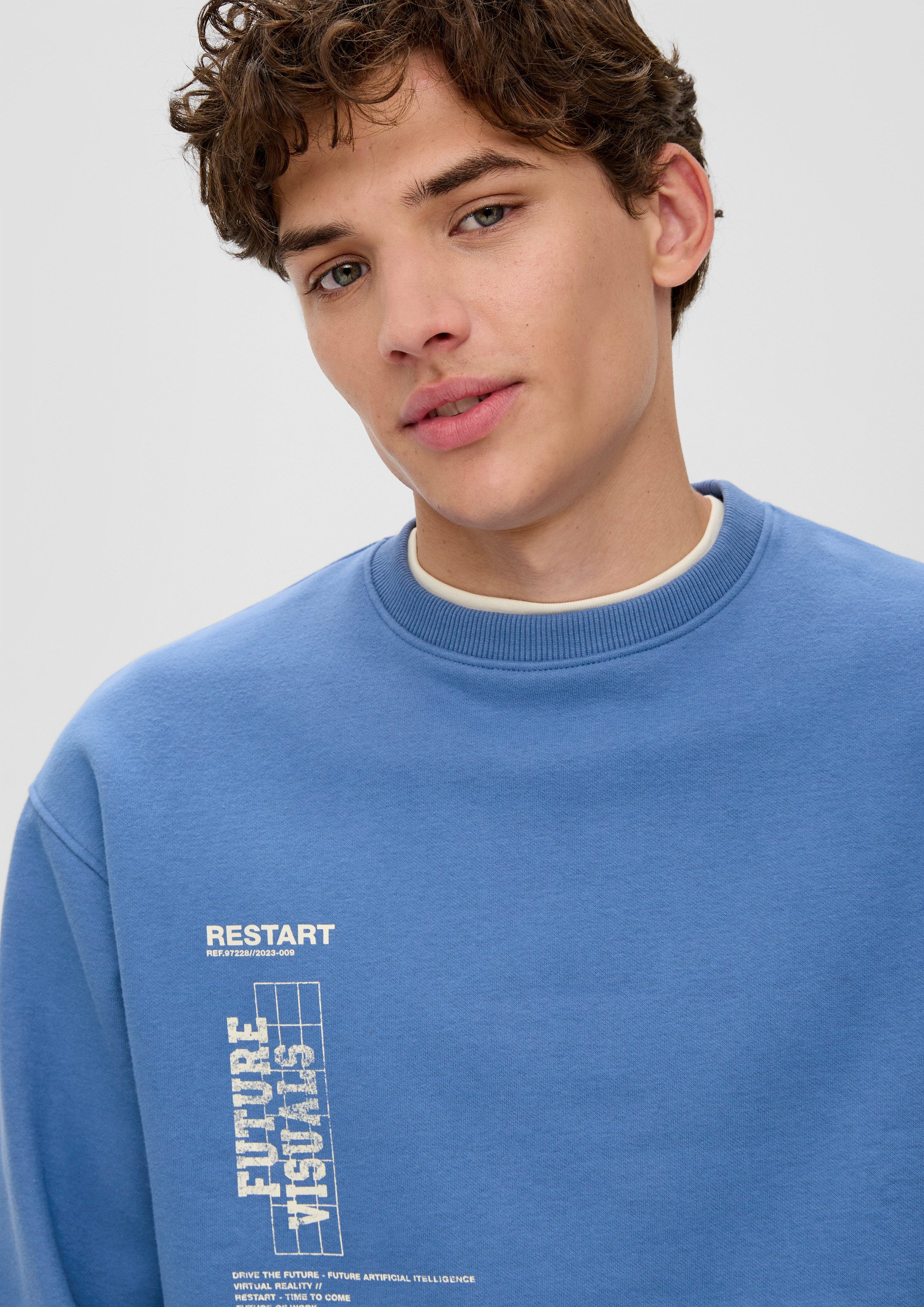QS Sweatshirt Sweatshirt Sweatshirt mit großem Rückenprint