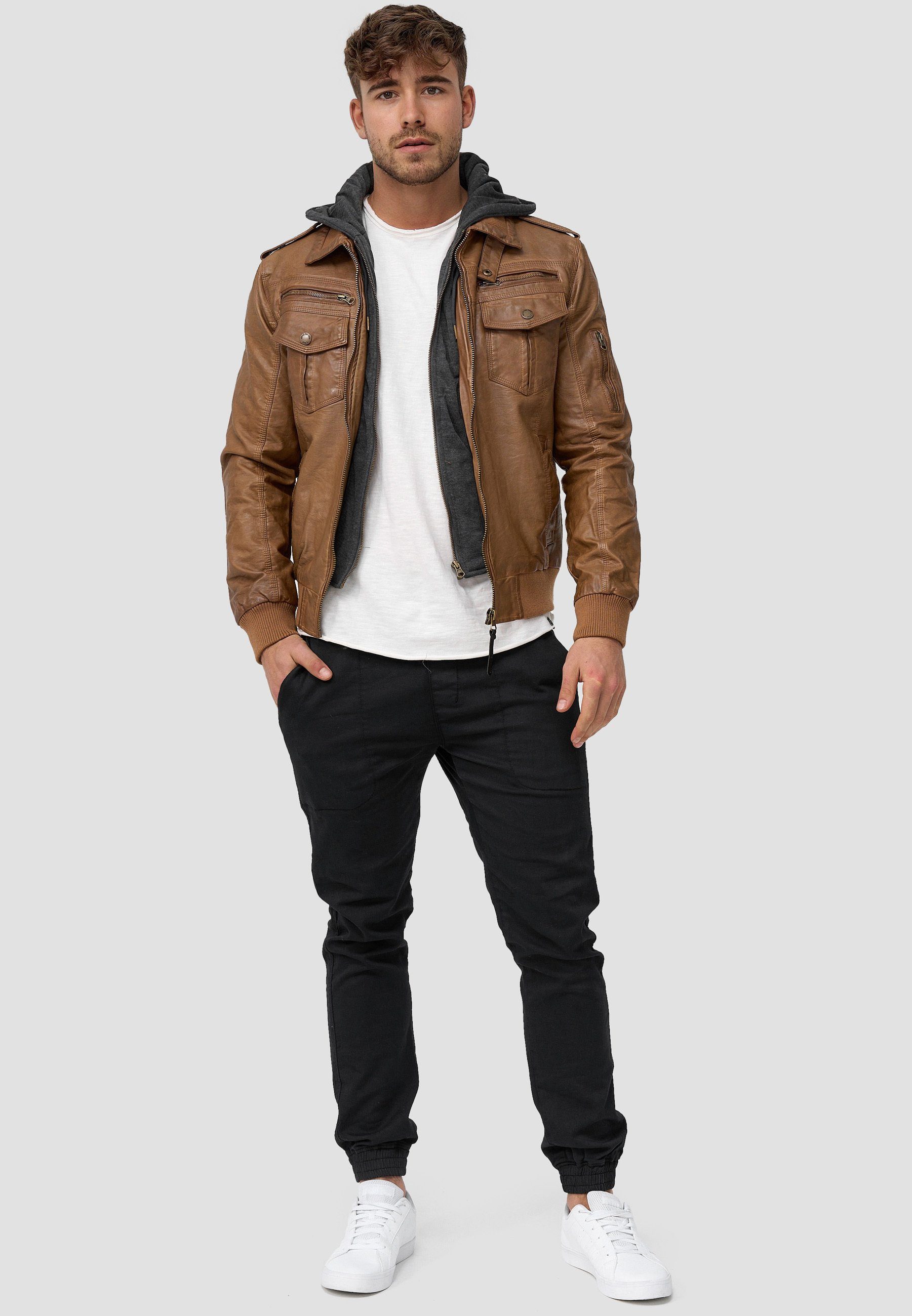 Brown Aaron Lederimitatjacke Indicode