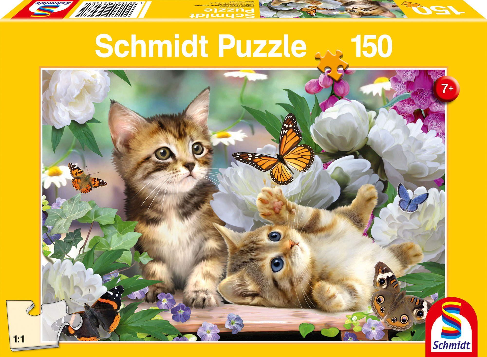 Schmidt Spiele Puzzle 150 Teile Kinder Puzzle Verspielte Katzenbabys 56468, Puzzleteile