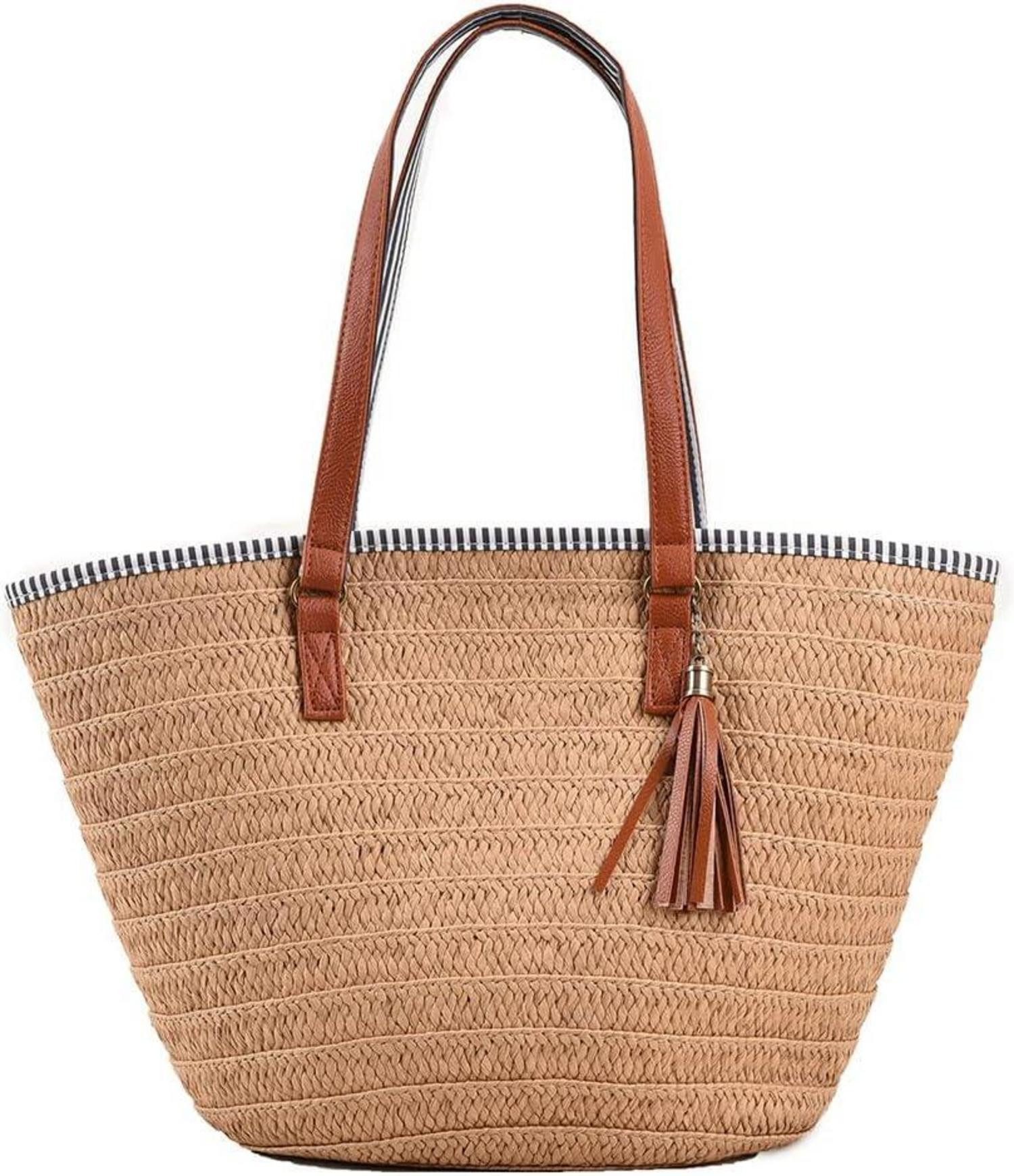 LuxusKollektion Strandtasche Strohtasche Damen Sommer Strandtasche günstig online kaufen