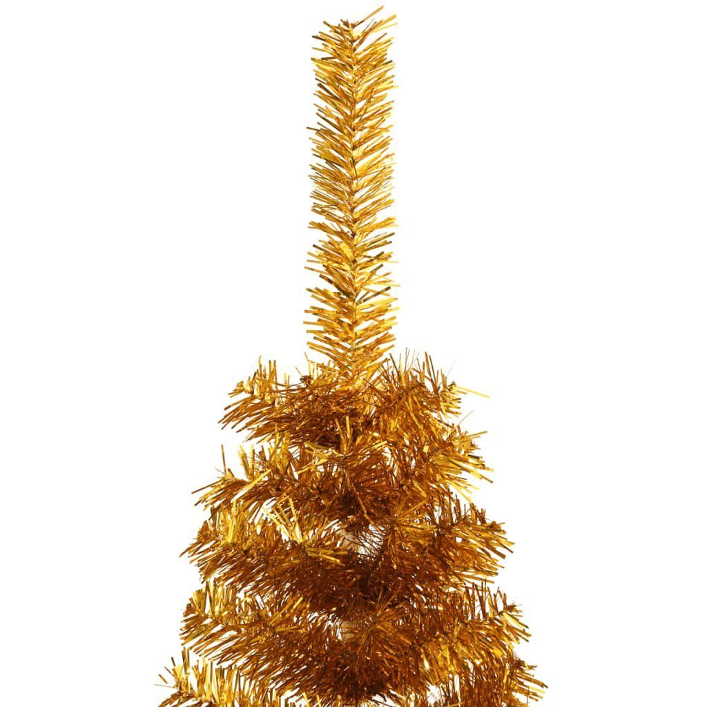 mit cm Ständer furnicato Weihnachtsbaum Halb-Weihnachtsbaum Künstlicher PET Gold 120 Künstlicher