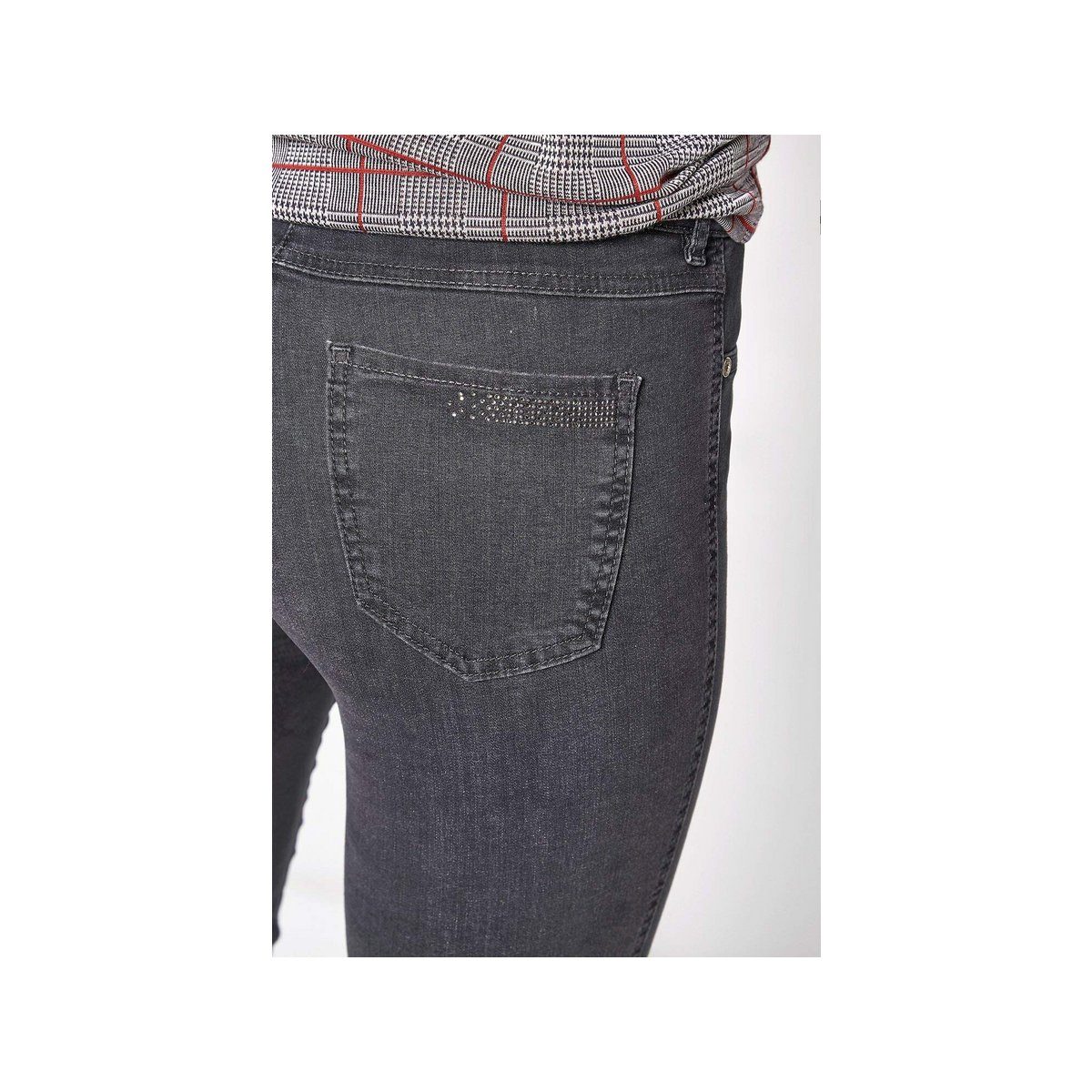 TONI (1-tlg) dunkel-grau grey used 5-Pocket-Jeans dark