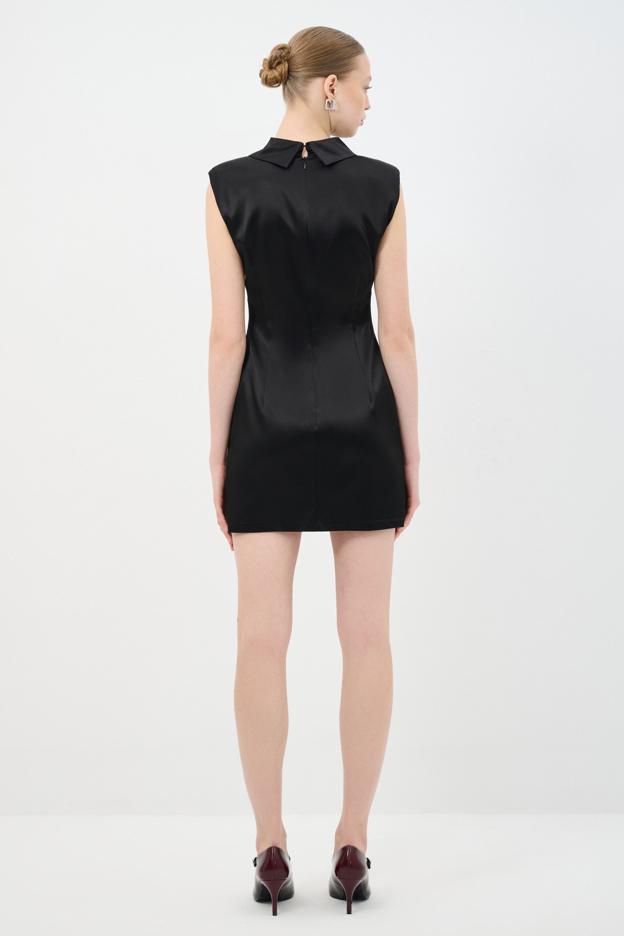 adL Cocktailkleid Satinkleid mit V-Ausschnitt