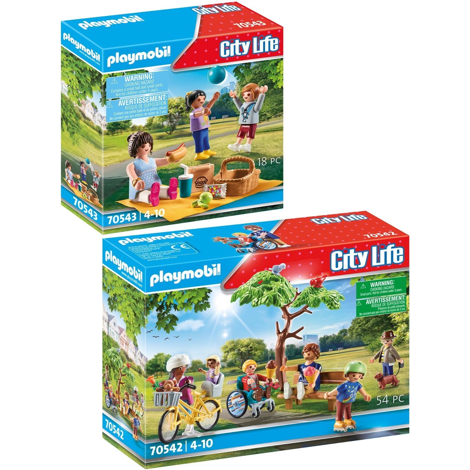 Playmobil® Spielbausteine »70542 70543 City Life 2er Set Im Stadtpark +  Picknick im Park«