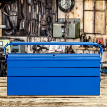 relaxdays Werkzeugkoffer Werkzeugkoffer leer blau