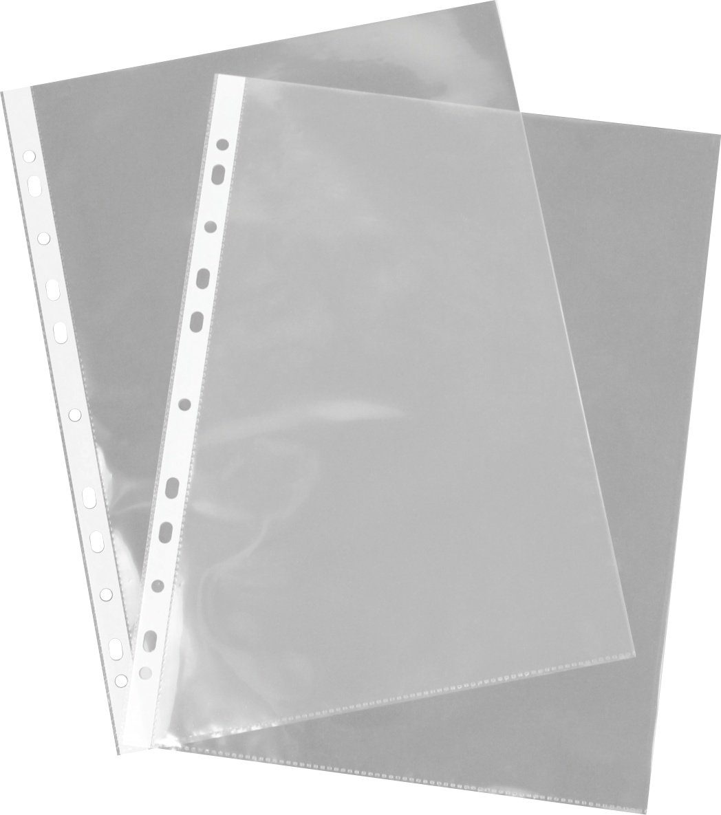Kranholdt Prospekthülle Sichthülle A4 nachhaltig aus Post-Consumer-Recycling PP, mit Abheftrand, Schmalseite oben offen