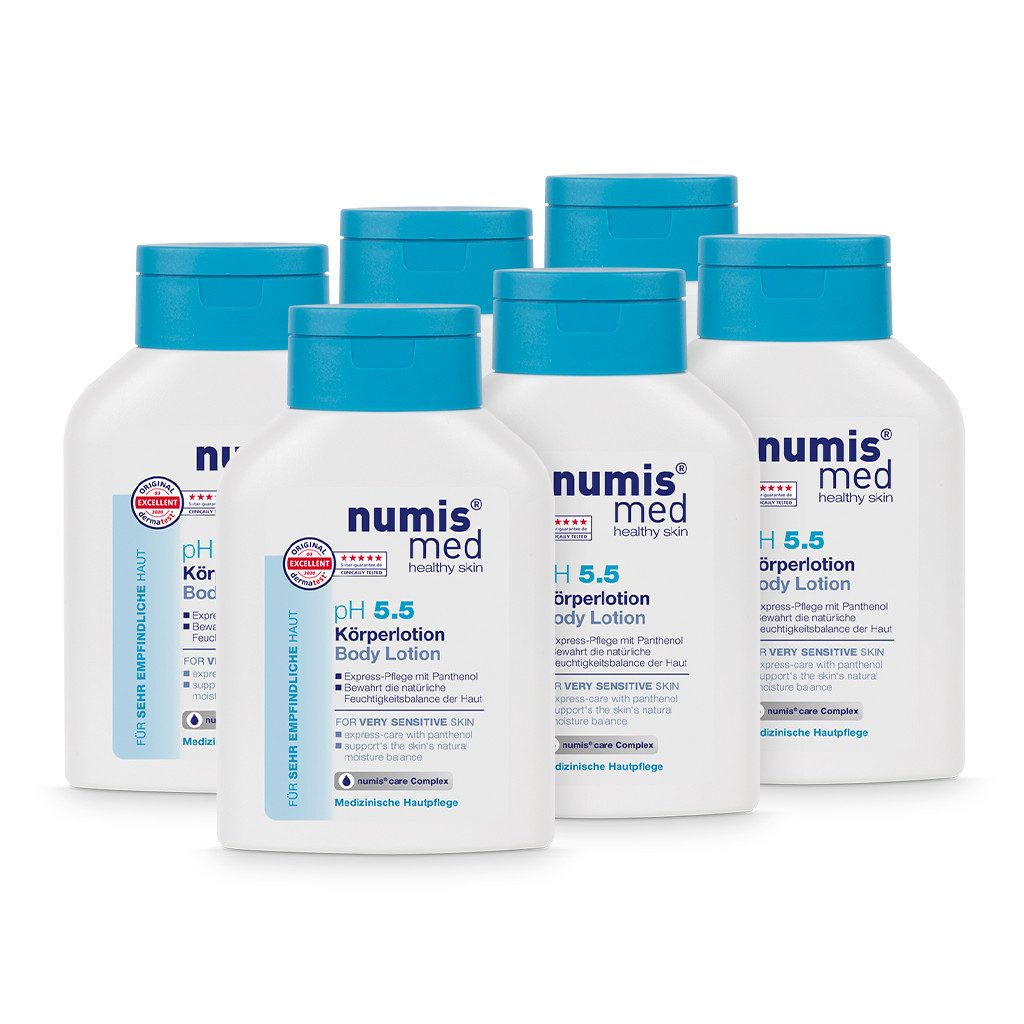 Bodylotion Bodylotion ph 5.5 für empfindliche Haut - Körperlotion vegan 6x 200 ml