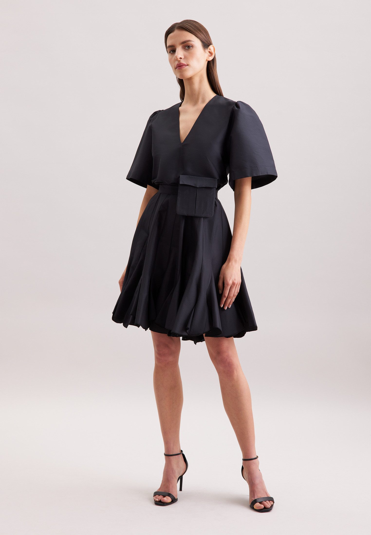 seidensticker Sommerkleid Schwarze Rose V-Neck Uni