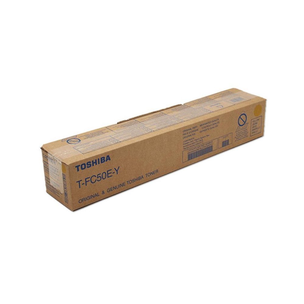 Toshiba Tonerpatrone Toshiba Toner T-FC50EY Gelb für e-STUDIO Drucker., (Toner für e-STUDIO 2555CSE, Reichweite 24.000 Seiten), Original Tonerpatrone
