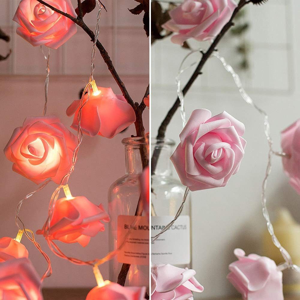 MUPOO LED-Lichterkette LED Nachtlicht 3M 20LEDs Girlande,Kunstblume Rose Wa günstig online kaufen
