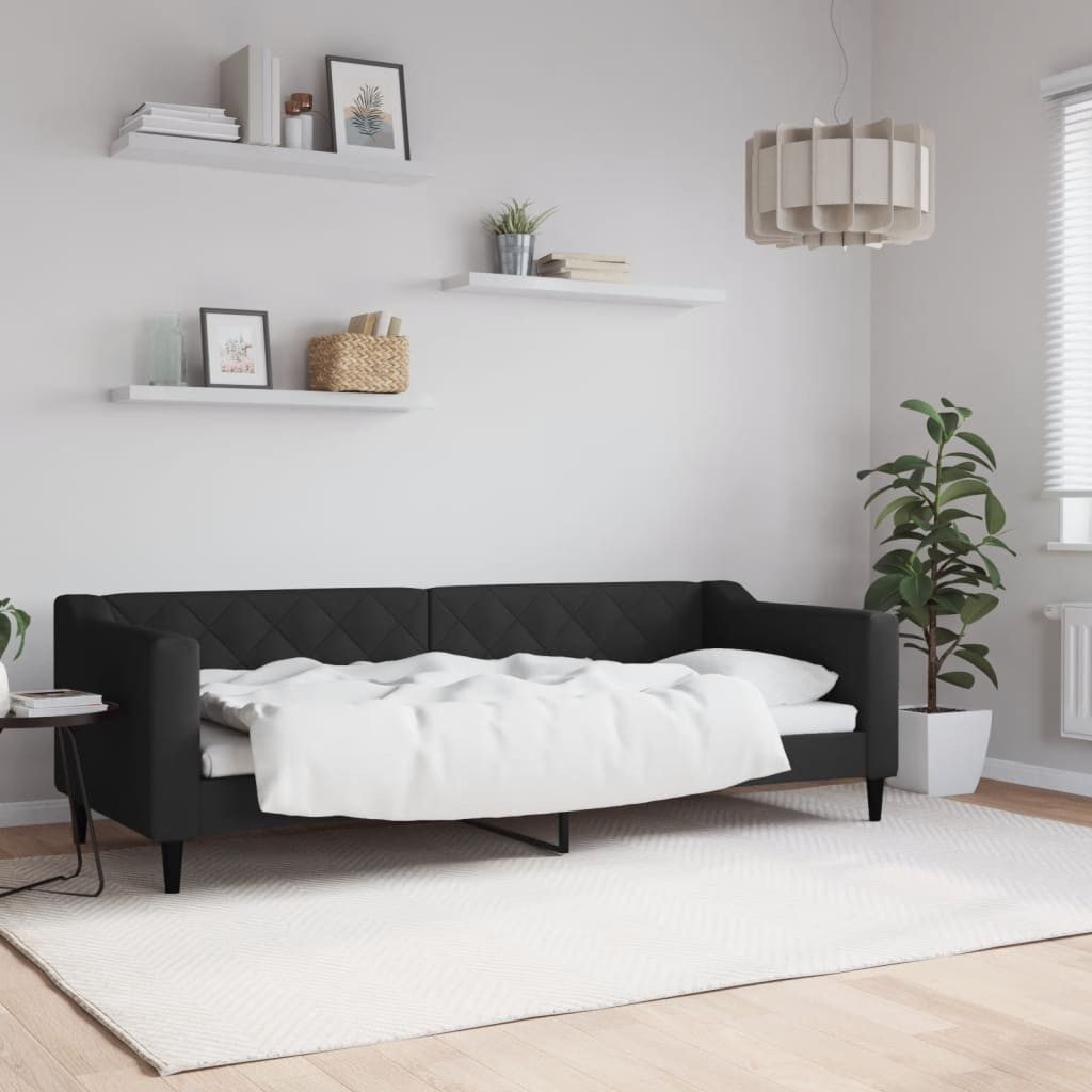 vidaXL Bett, Tagesbett Schwarz 80x200 cm Stoff günstig online kaufen