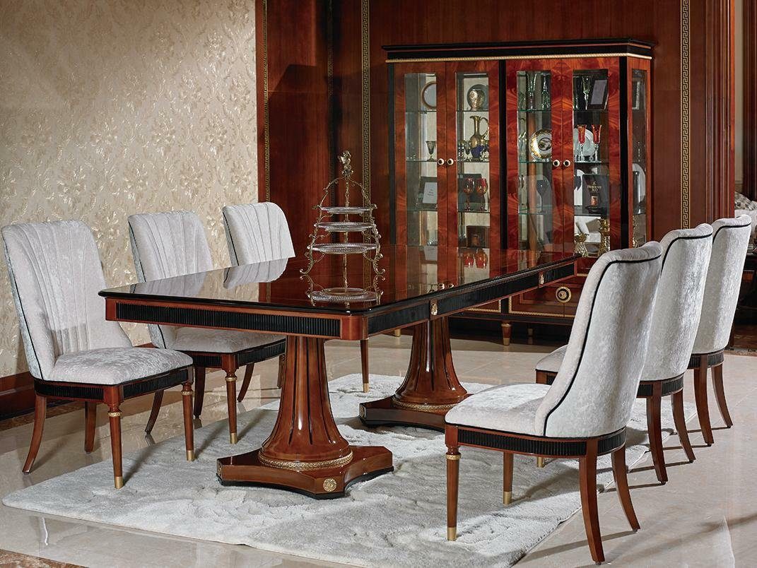 Stuhl Designer Stil Stuhl, JVmoebel Barock Rokoko Holz Set Garnitur Antik Esszimmer
