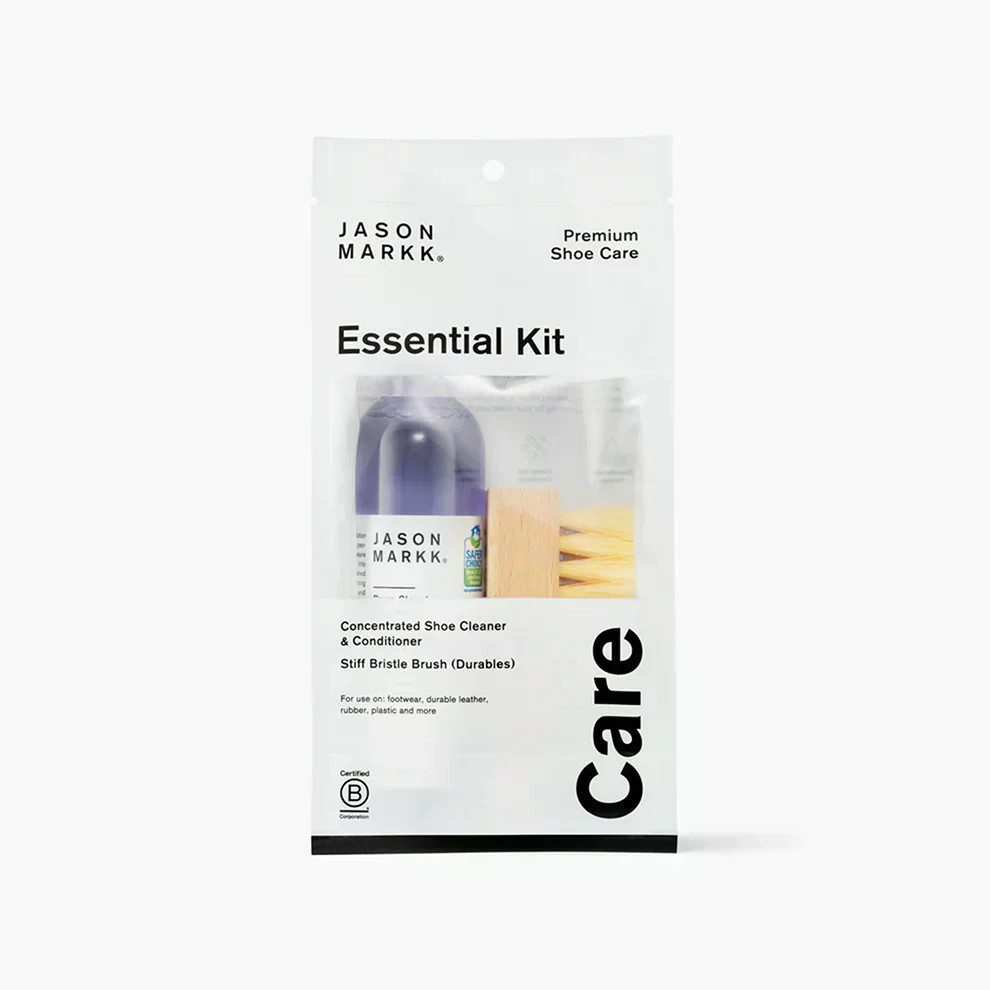Jason Markk Jason Markk Essential Kit – Deep Cleaning Solution 118 ml Schuhreiniger (Set, [- Reinigungsset bestehend aus Reinigungslösung und Bürste Konzentrierte Sneaker-Tiefenreinigung)