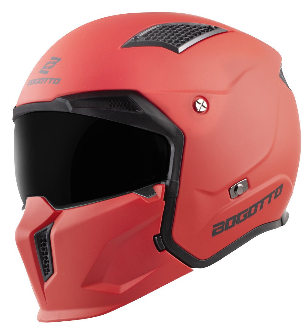 Bogotto Motorradhelm Radic 22.06 Helm, Herausnehmbares Innenfutter,integriertes Sonnenvisier