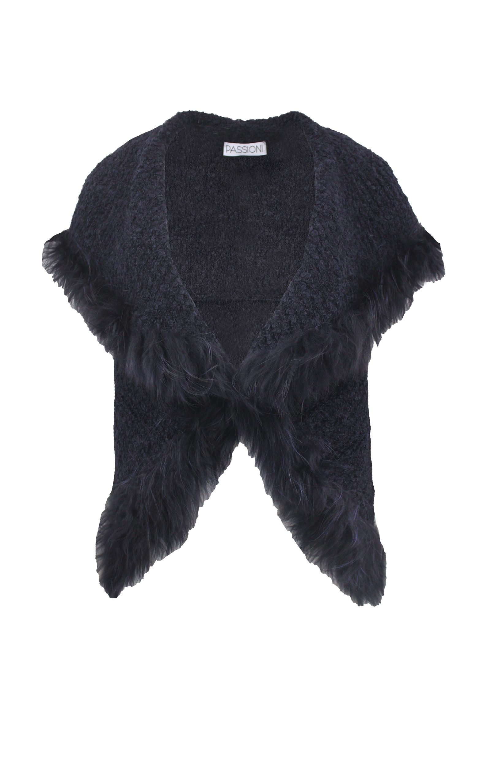 Passioni Strickweste Weste mit Kunstpelzbesatz günstig online kaufen