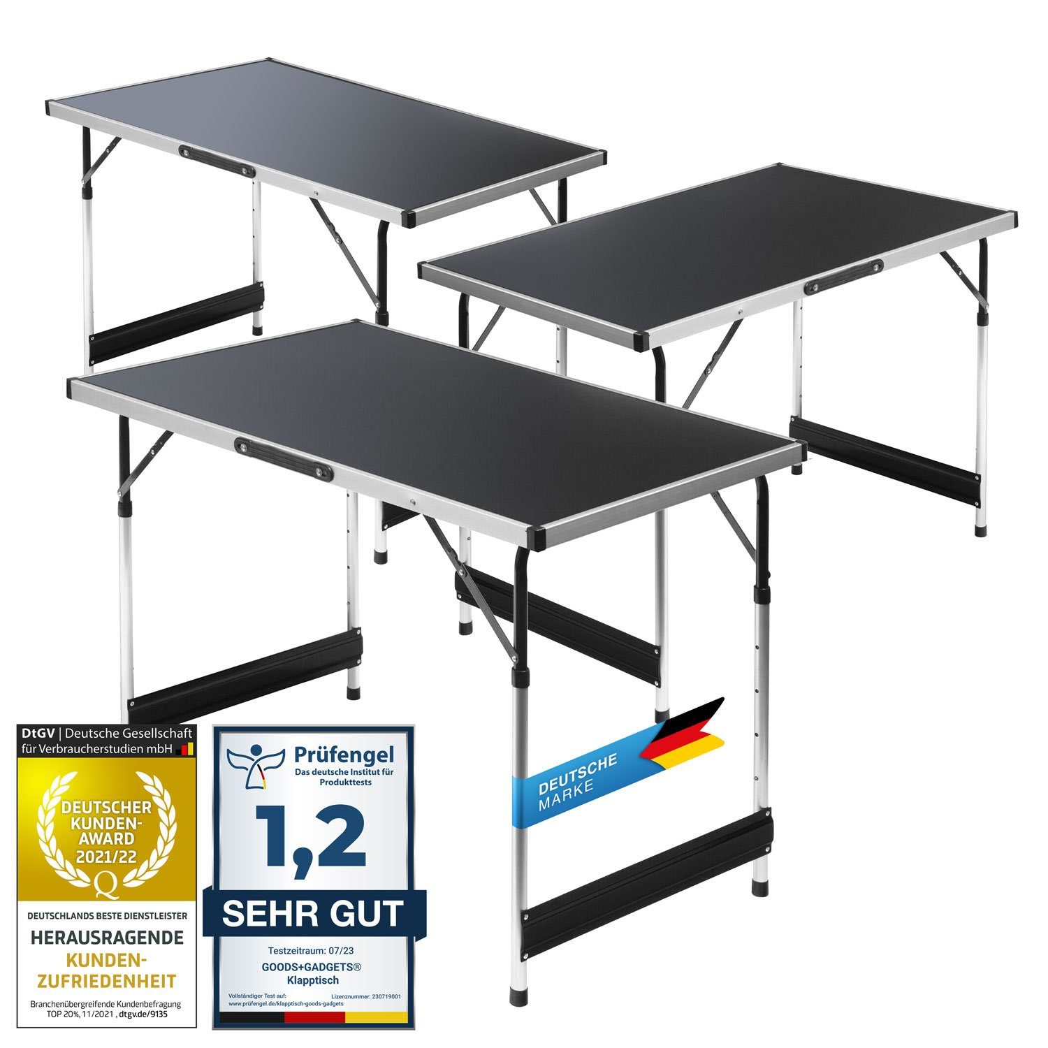 Goods+Gadgets Klapptisch Camping-Tisch Mehrzwecktisch (Markttisch Tapeziert günstig online kaufen