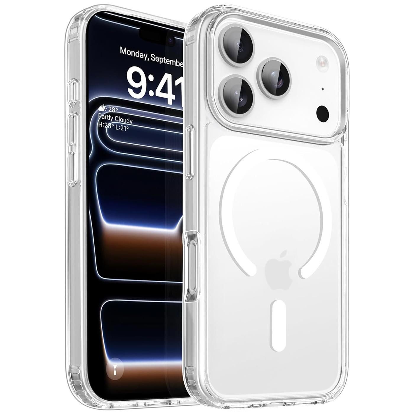 CoolGadget Handyhülle Premium Silikon Handy Case für iPhone 17 Pro Max 6,1 Zoll, Hülle Transparent Schutzhülle kompatibel mit MagSafe Zubehör