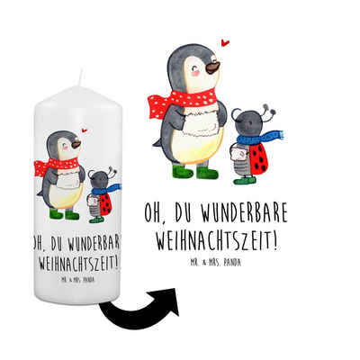 Mr. & Mrs. Panda Formkerze 15 x 7 cm Smörle Winterzeit - Weiß - Geschenk, Kerze mit Druck, Gebur (1-tlg)