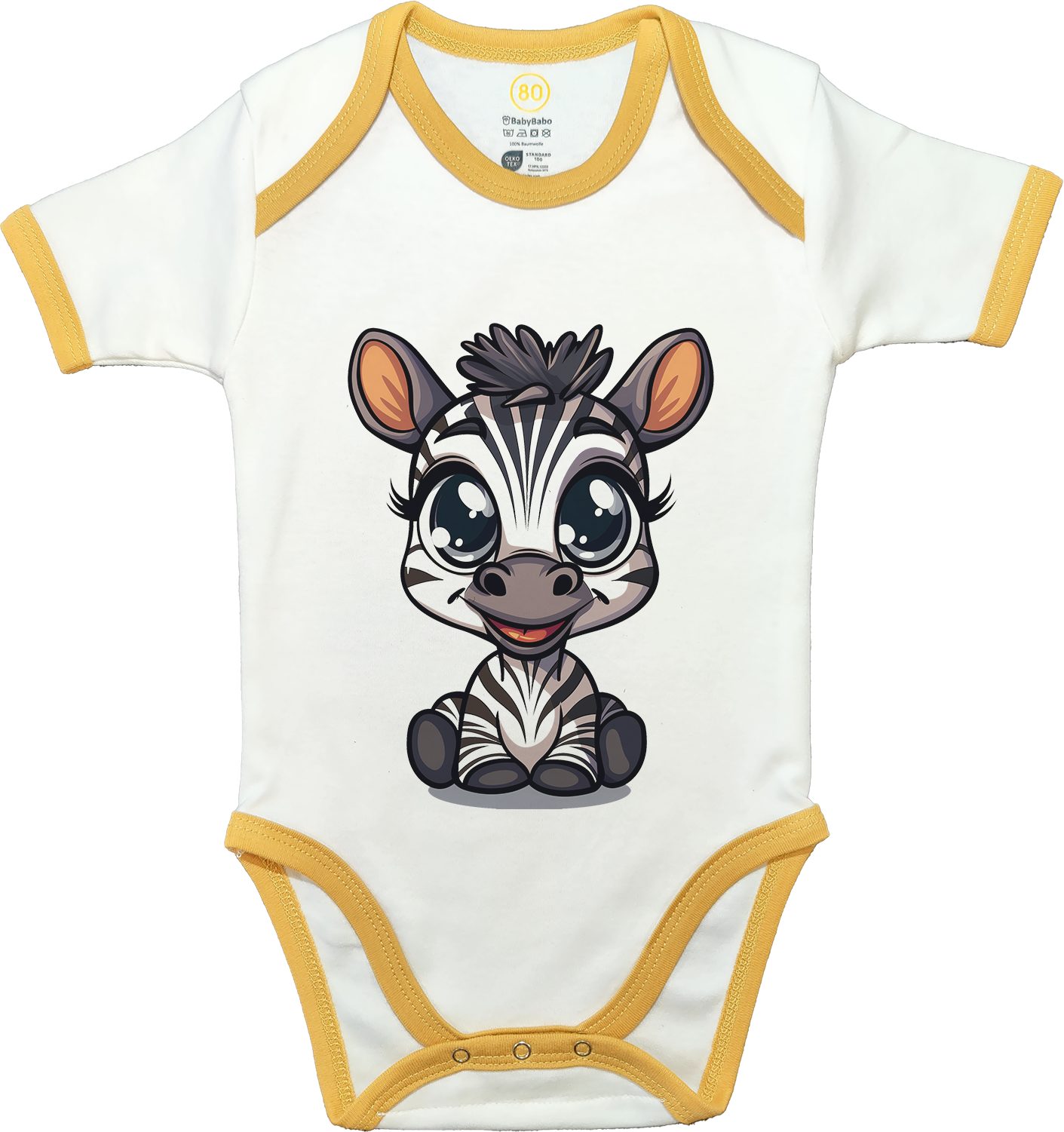 BabyBabo Premium Kurzarmbody Süßes Tier Motiv - Premium Baby Body OEKO-TEX zertifiziert