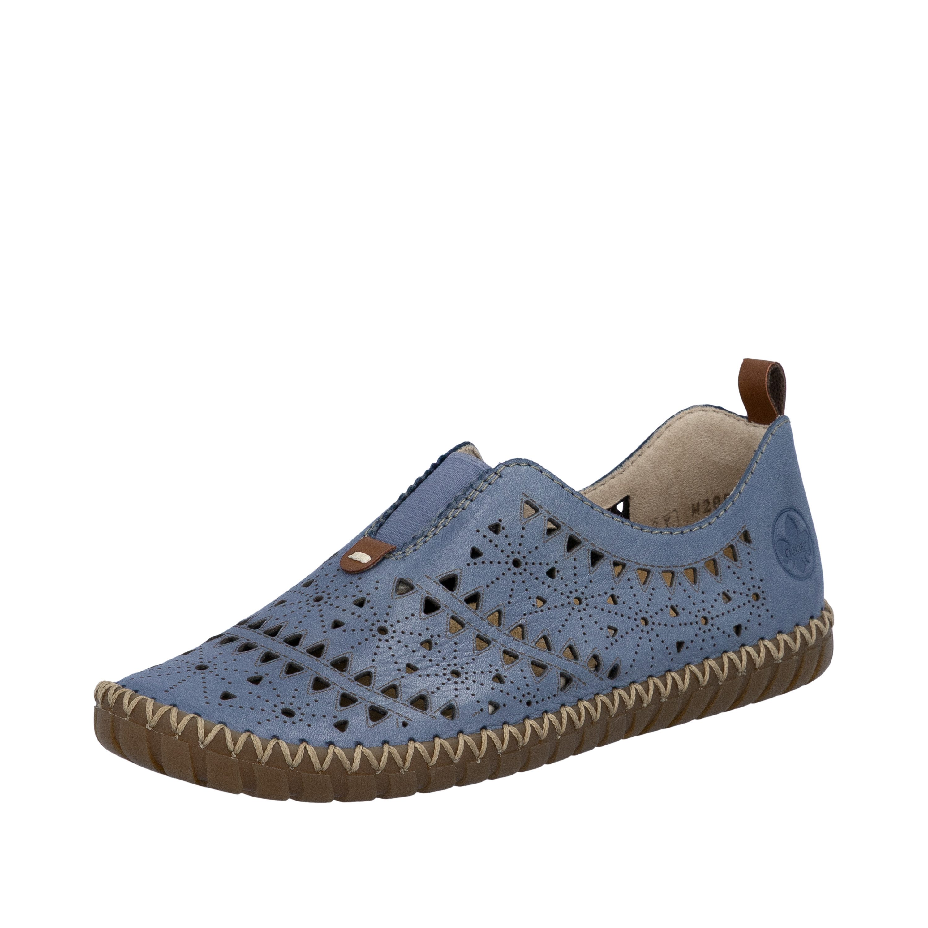 Rieker Slipper Schlupfschuh, Halbschuh, Urlaubsschuh mit Perforation