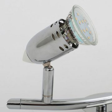 B.K.Licht Deckenleuchte LED Deckenlampe 4x 3W GU10 Chrom - BKL1149, Leuchtmittel wechselbar, Warmweiß, Wohnzimmerlampe Deckenstrahler Deckenspot 4-flammig Spotleuchte