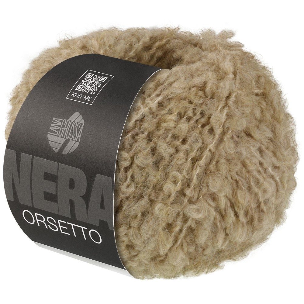LANA GROSSA ORSETTO (NERA) Häkelwolle, 75 m (Weiches Bouclé-Garn aus Alpaka- und Merinofasern), 50 g