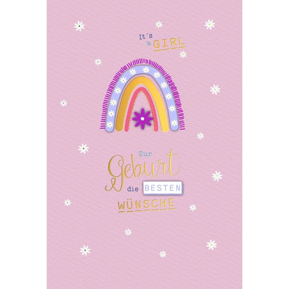 Skorpion Geburtstagskarten Glückwunschkarte - Zur Geburt die besten Wünsche - Mädchen