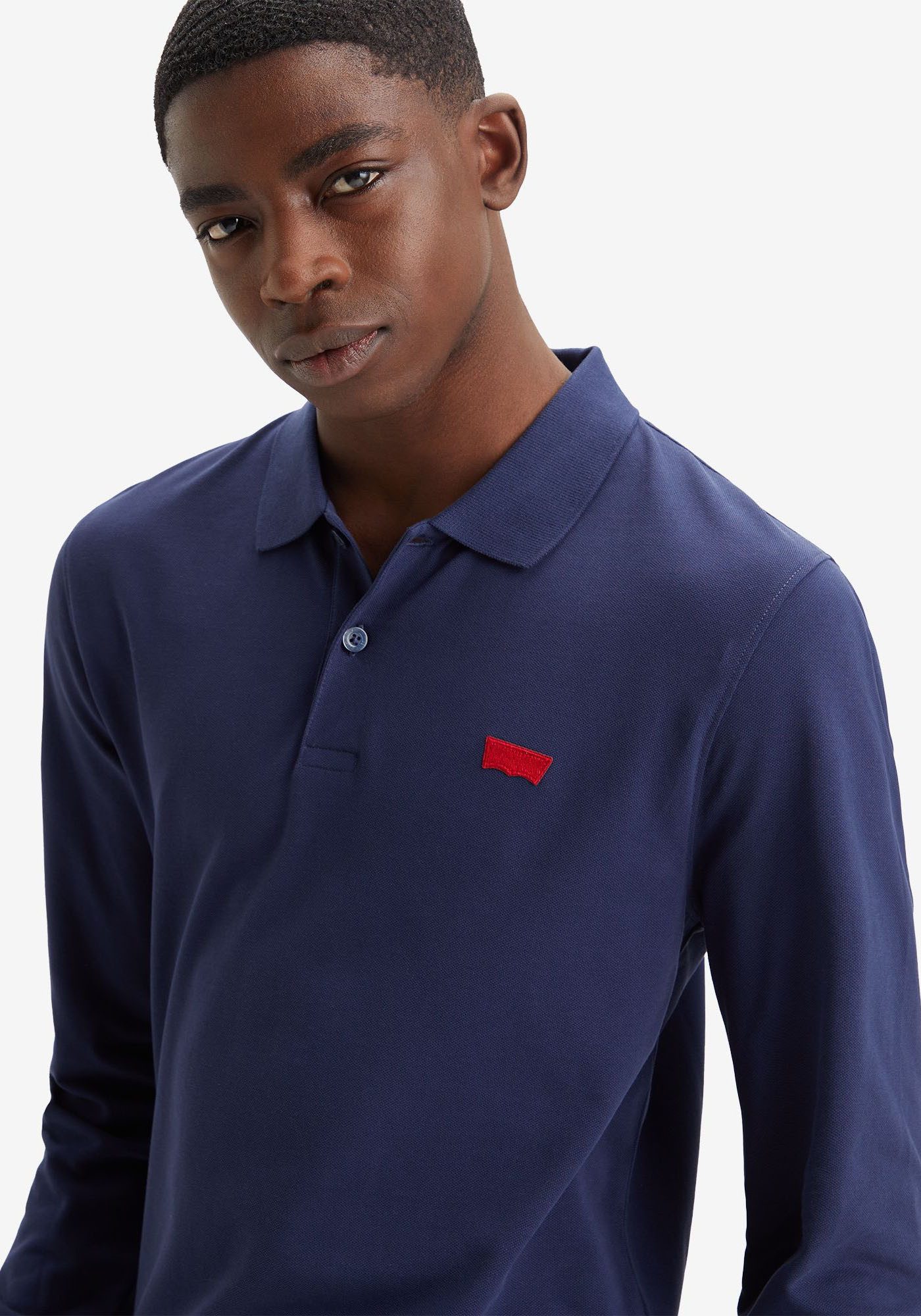 Levi's® Langarm-Poloshirt mit Logo Stickerei