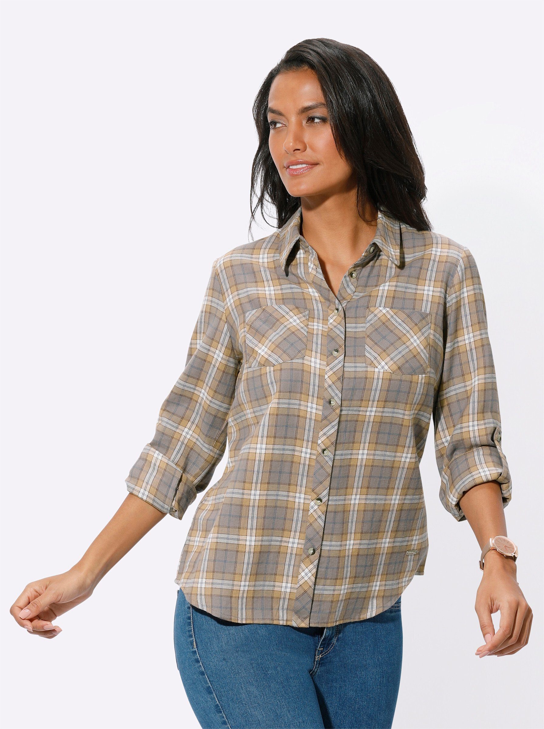 Klassische Bluse Flanell-Bluse