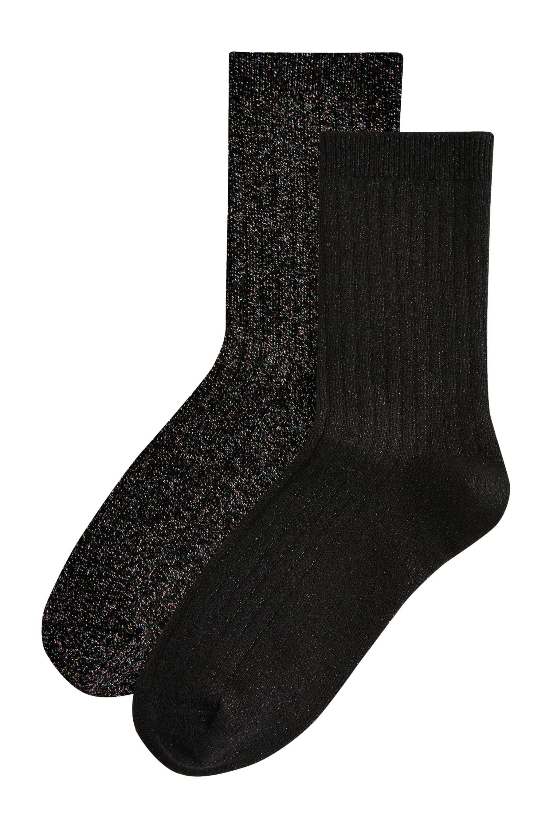 Kurzsocken Söckchen mit Glitzer-Effekt Baumwolle, 2er-Pack