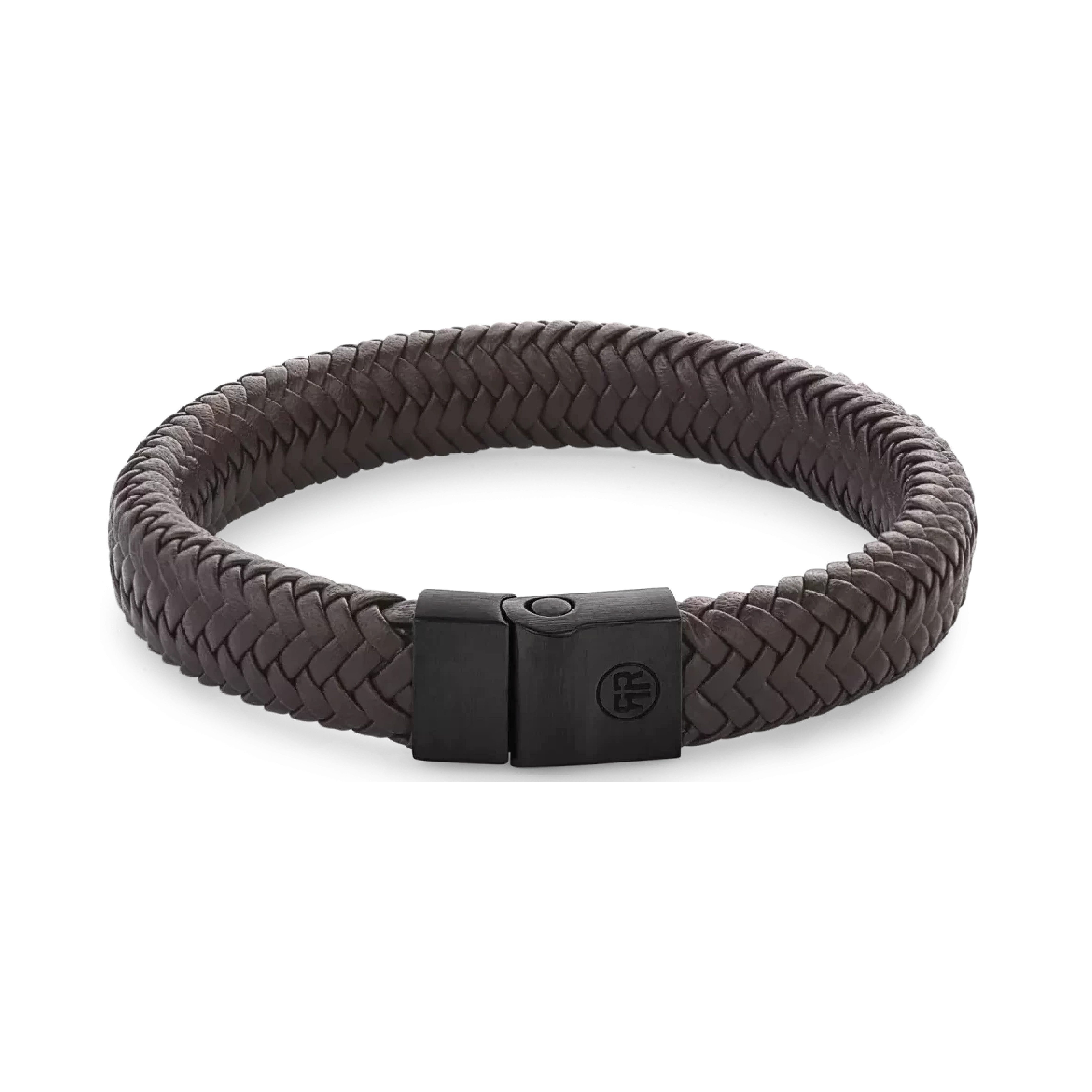 Rebel & Rose Armband Armband aus 12mm dickem, dunkelbraunem Leder