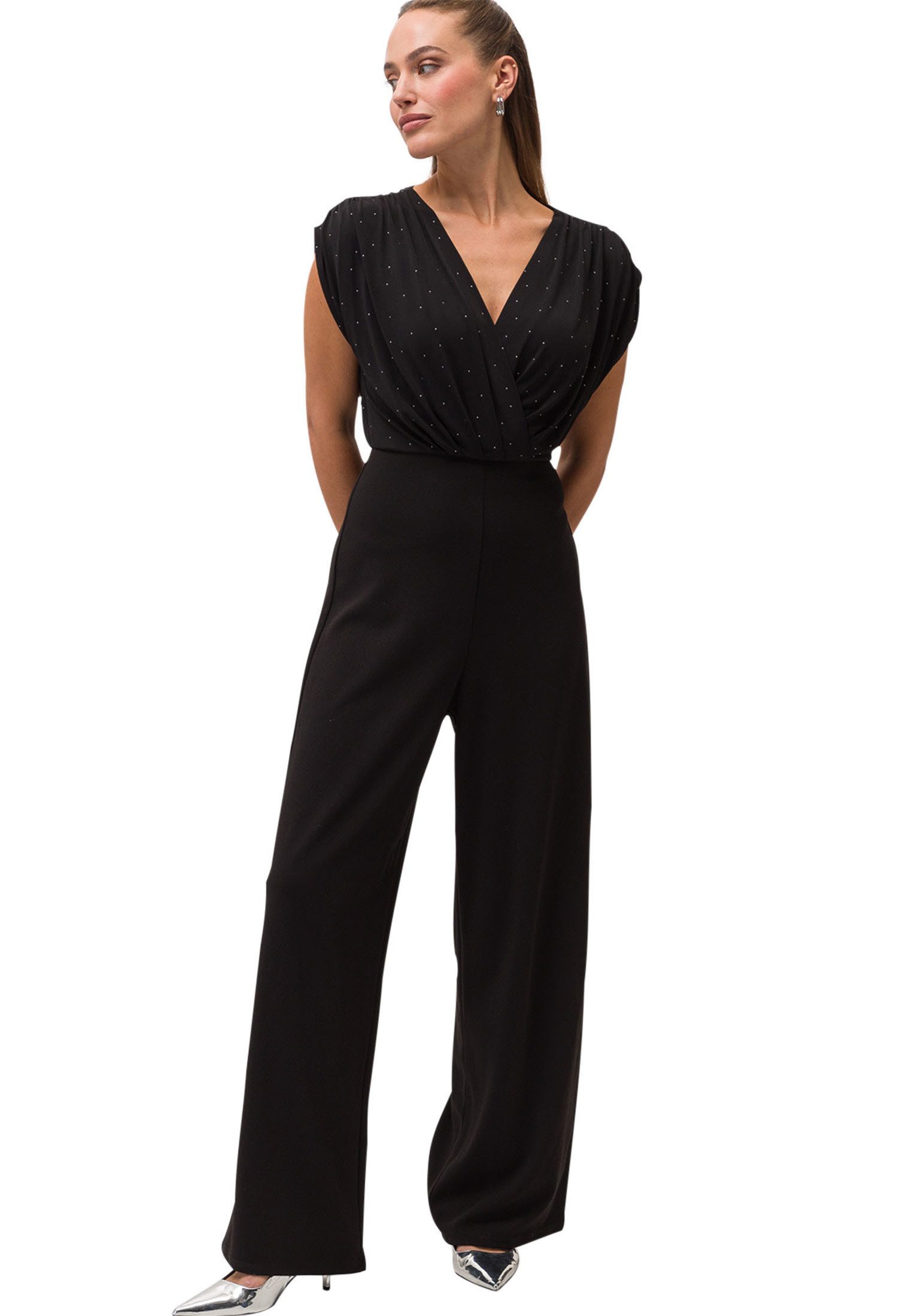 Overall zero Jumpsuit mit Glitzersteinchen