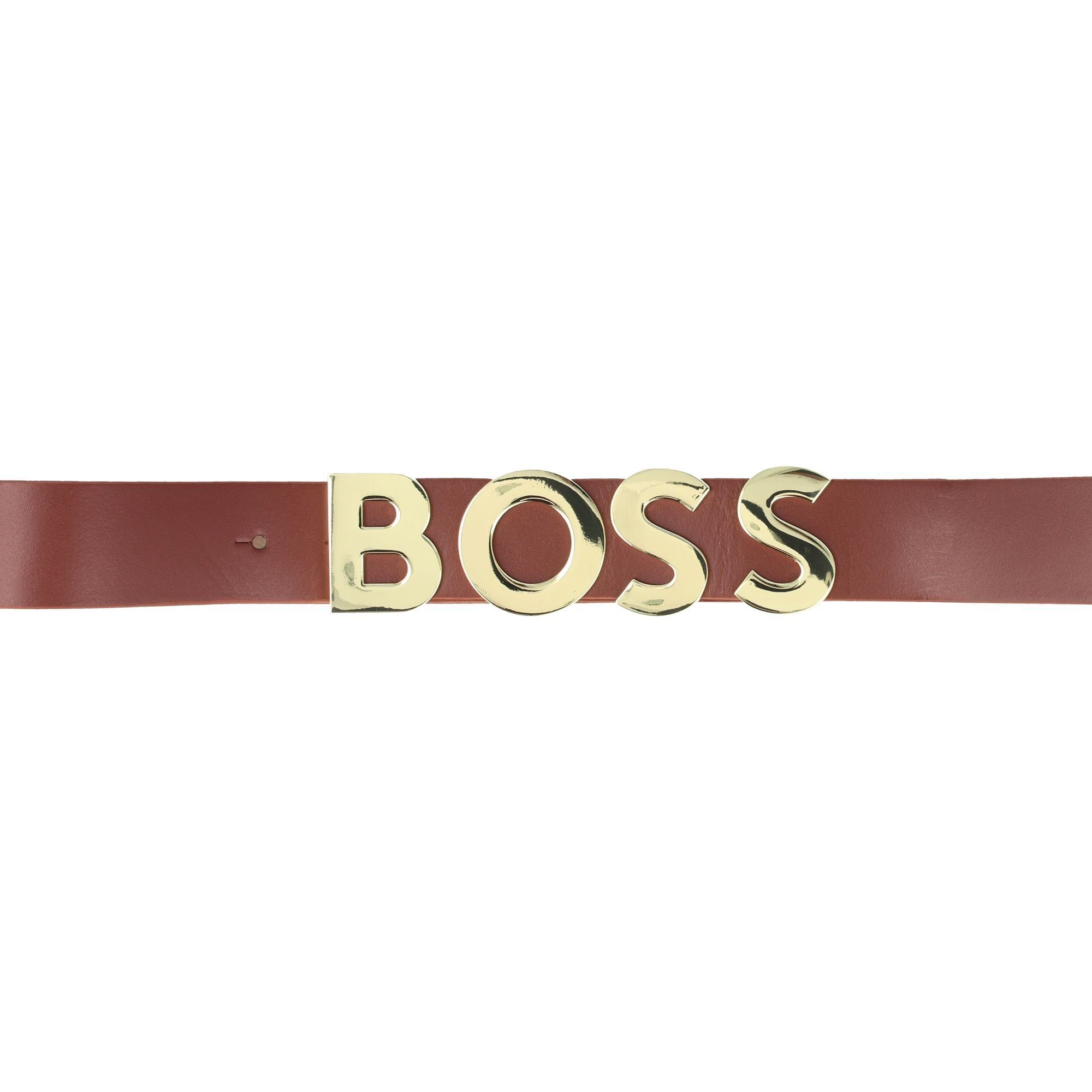 BOSS Ledergürtel brown Boss-Bold Koppelverschluss open