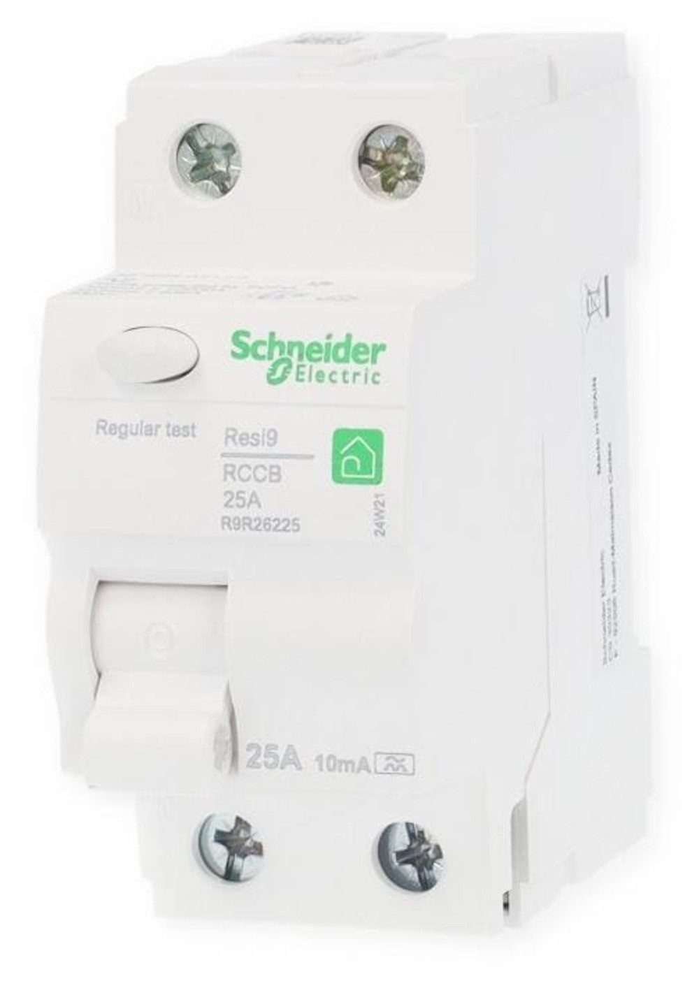 Schneider Electric Verteiler Schneider R9R26225 FI-Schutzschalter Resi9, 2-polig, 25A, 10mA, Typ A