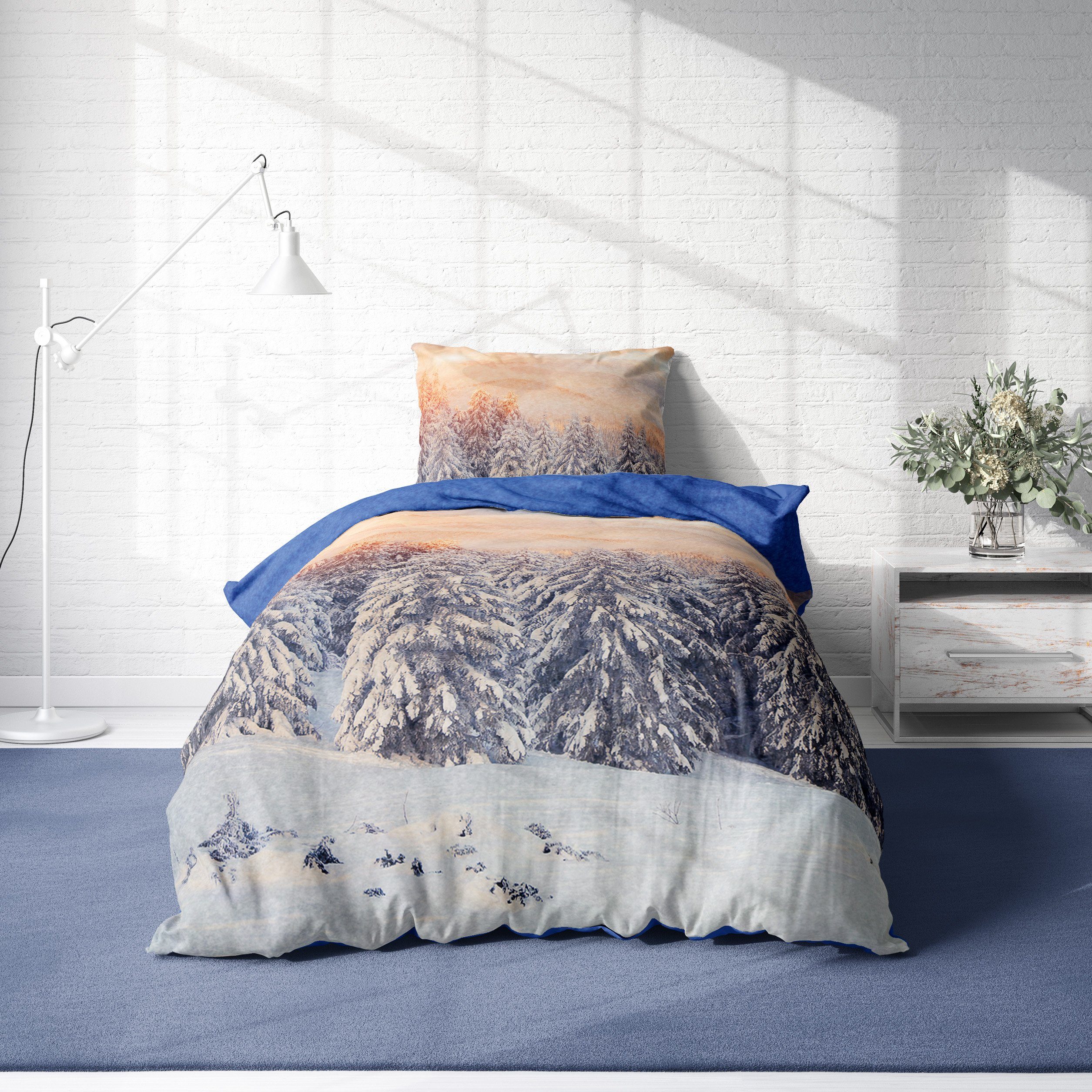 One Home Bettwäsche Winterlandschaft, Fleece, 2 günstig online kaufen