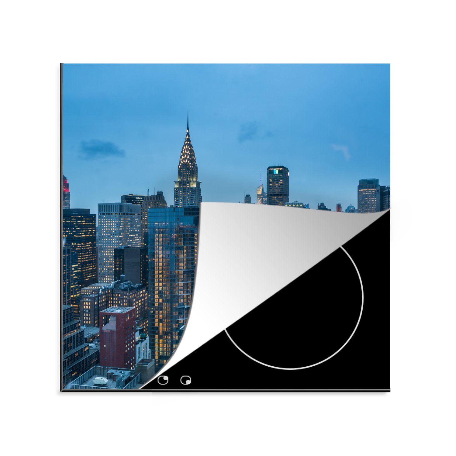 MuchoWow Herdblende-/Abdeckplatte New York - Skyline - Empire State Building, Vinyl, (1 tlg), 78x78 cm, Ceranfeldabdeckung, Arbeitsplatte für küche
